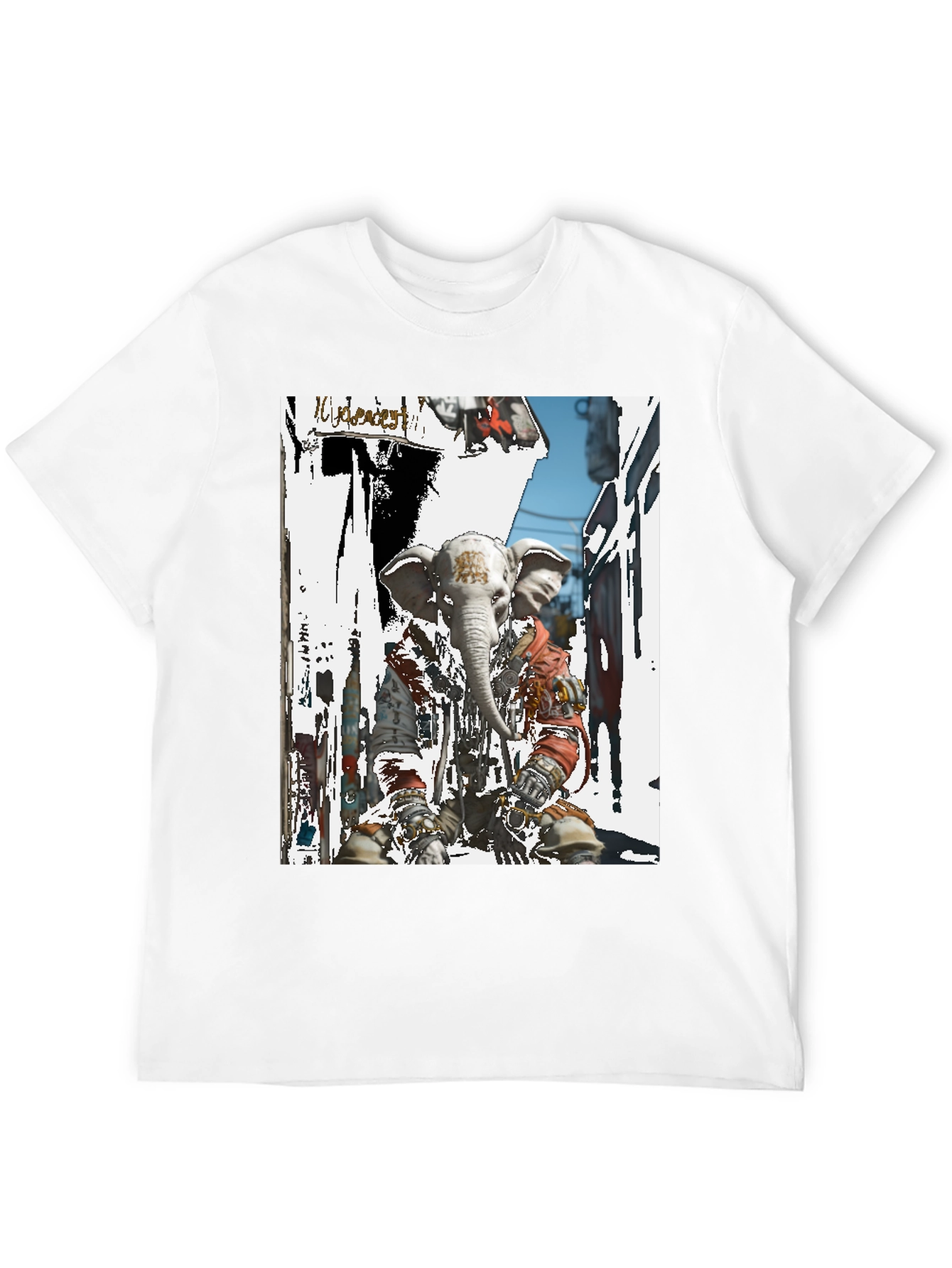 Elephant Head Graphic T-Shirt