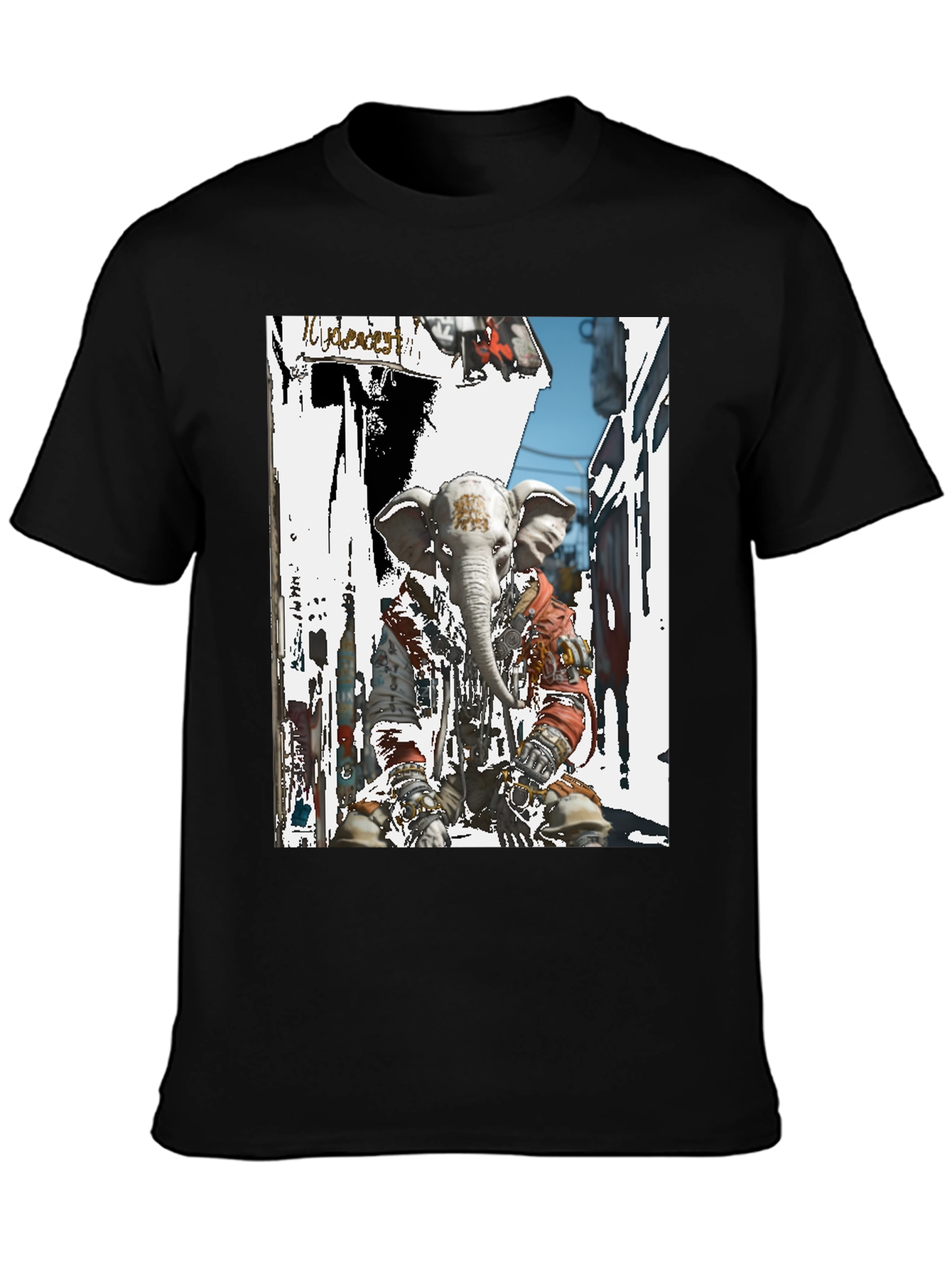 Elephant Head Graphic T-Shirt