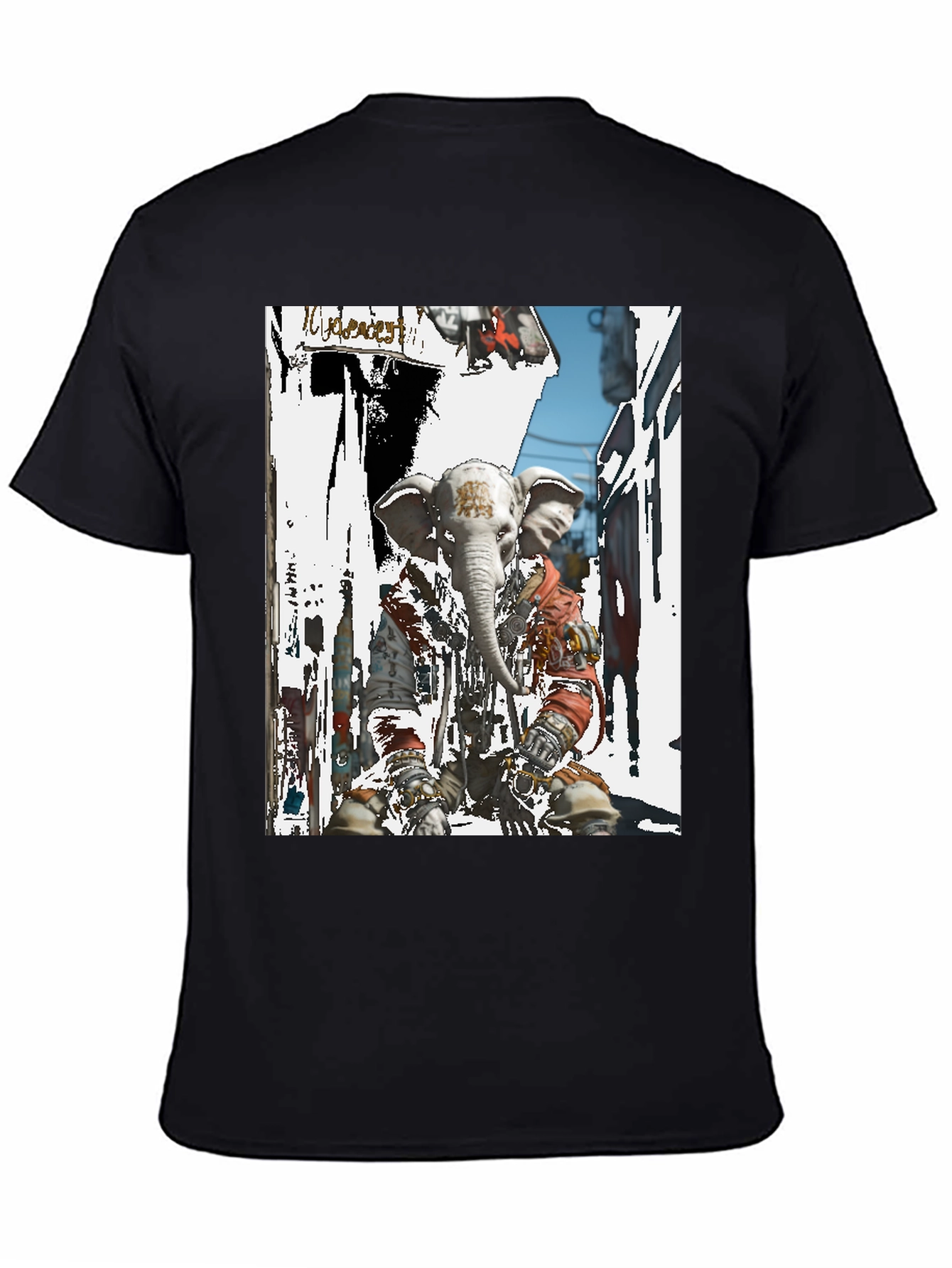 Elephant Head Graphic T-Shirt