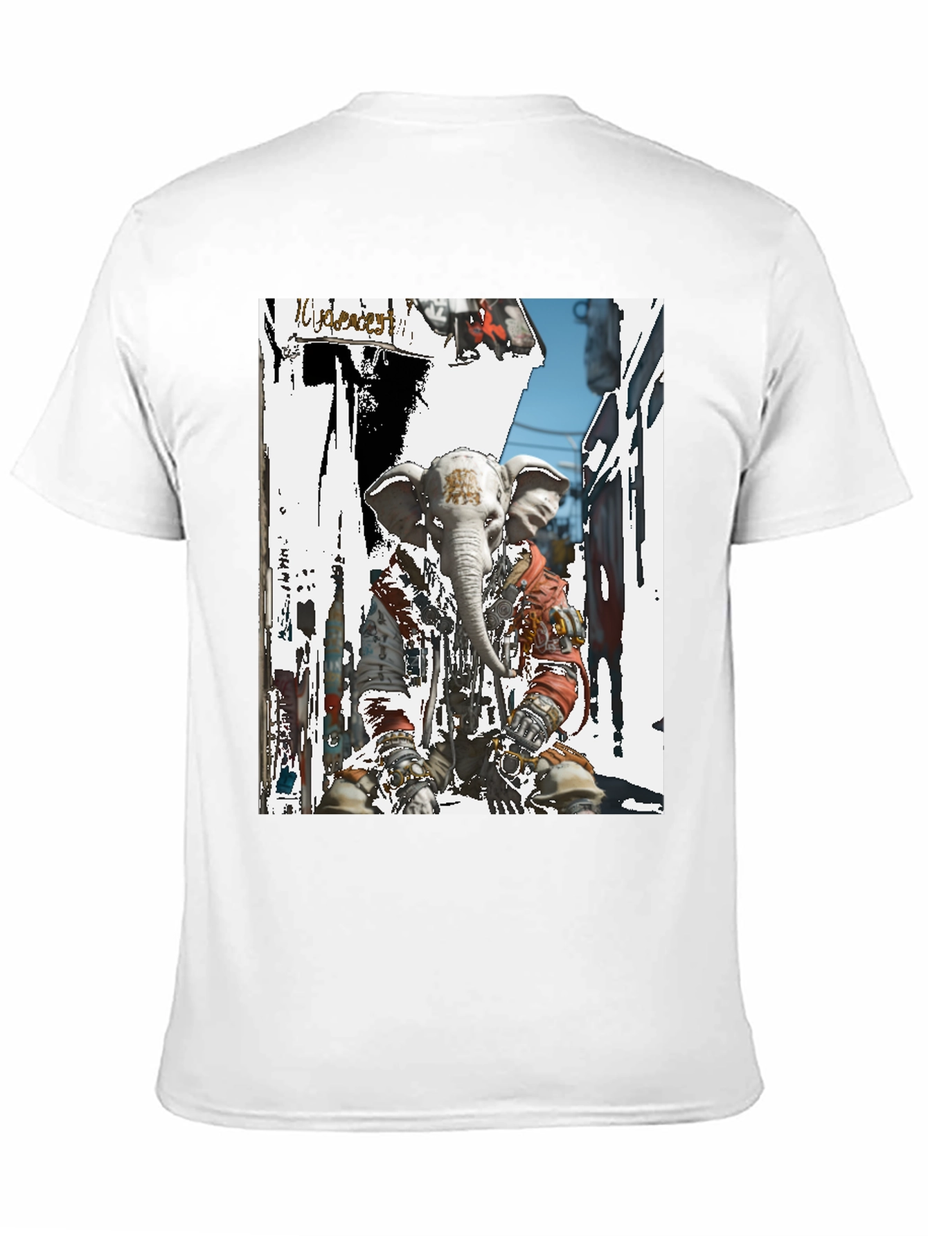 Elephant Head Graphic T-Shirt