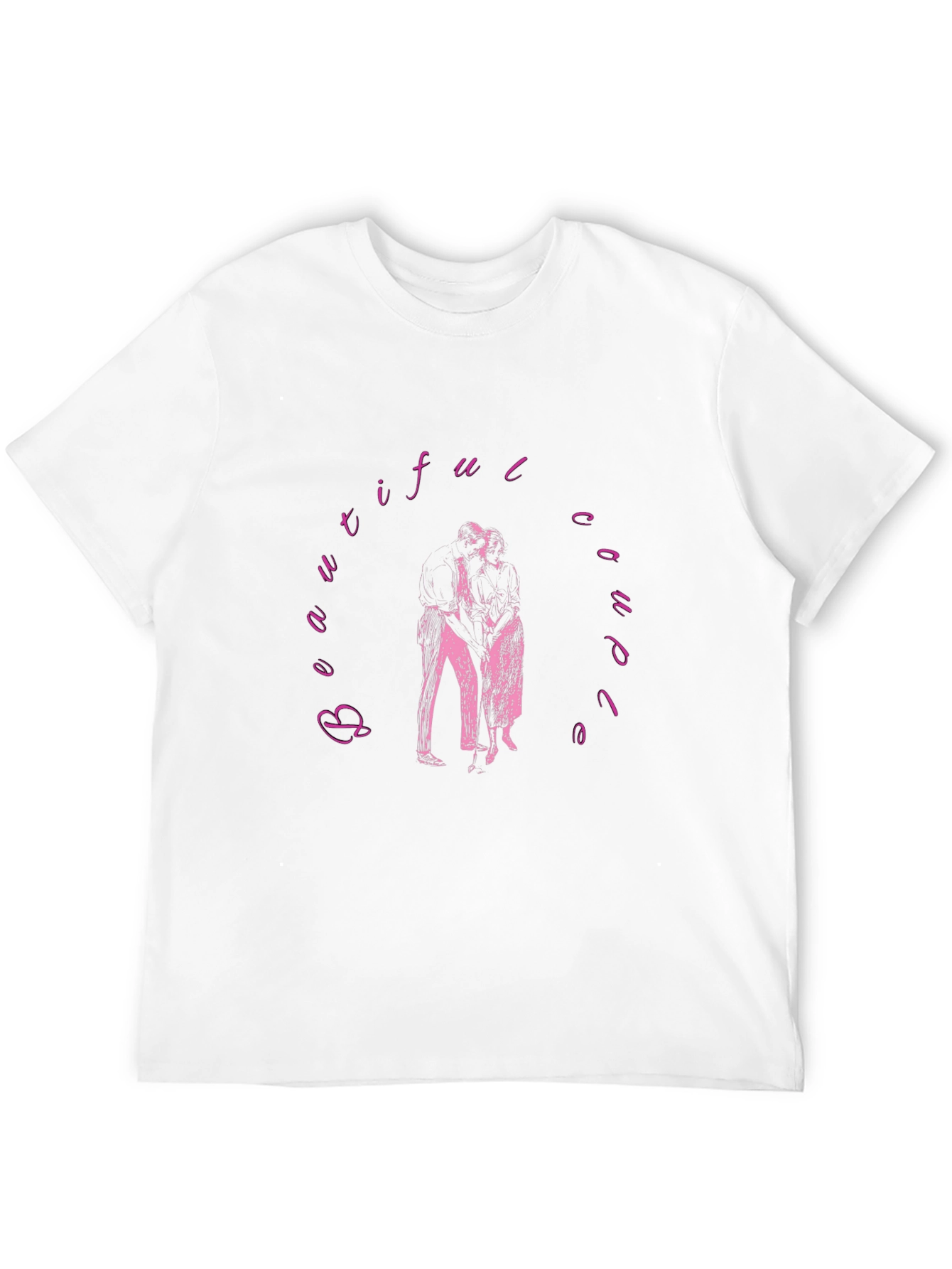 Beautiful Couple Graphic Black Tee Shirt