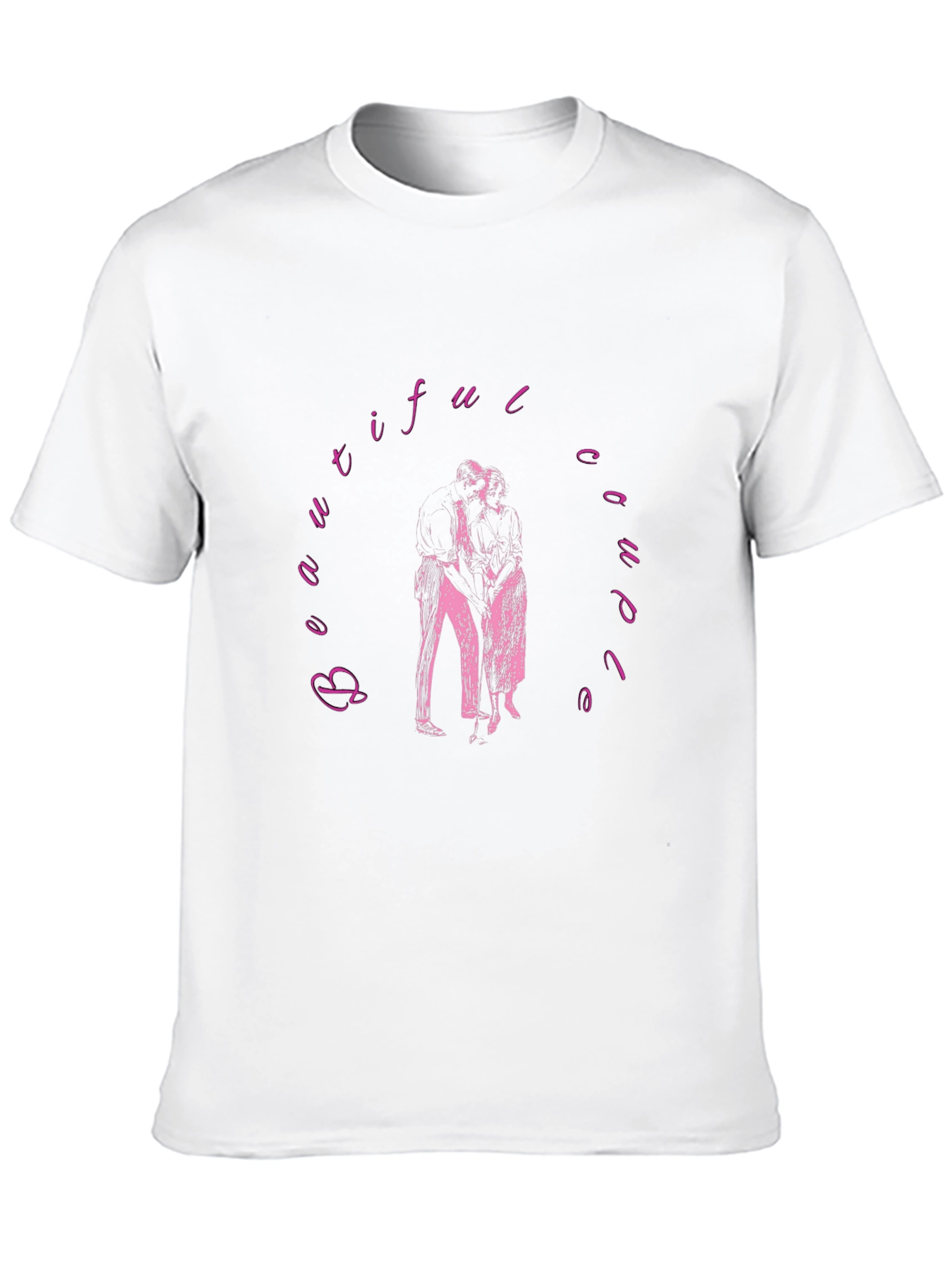 Beautiful Couple Graphic Black Tee Shirt