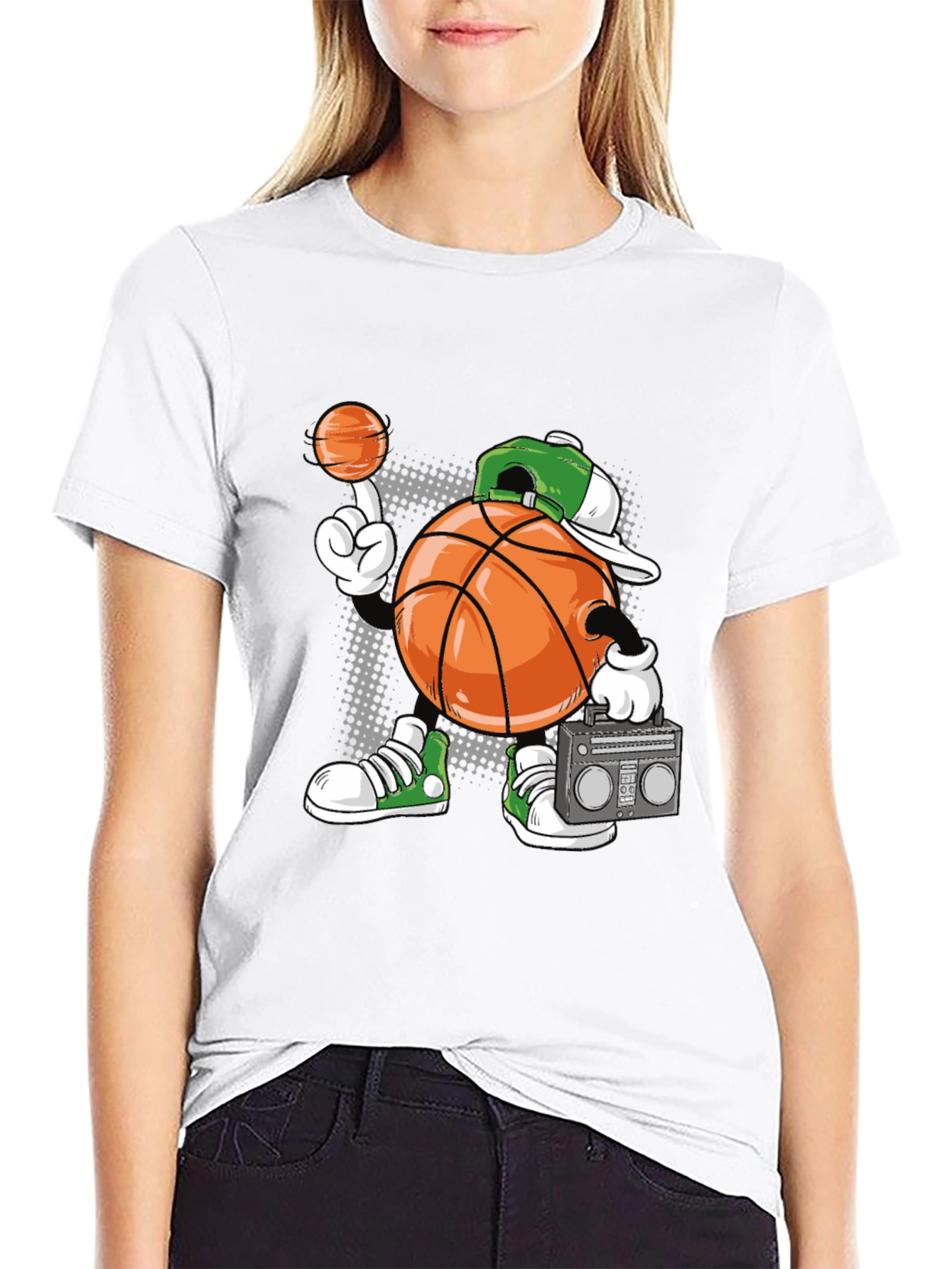Cartoon Basketball Player Graphic Tee