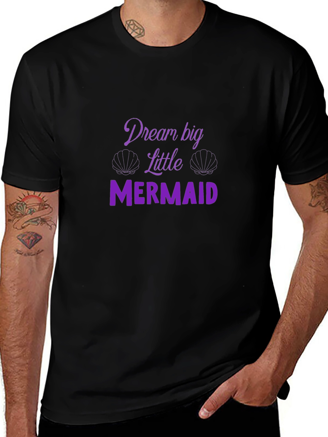 Dream Big Little Mermaid Black T-Shirt