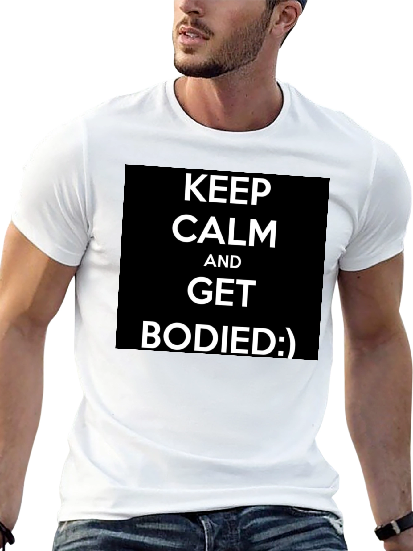 Keep Calm and Get Bodied Funny Black T-Shirt