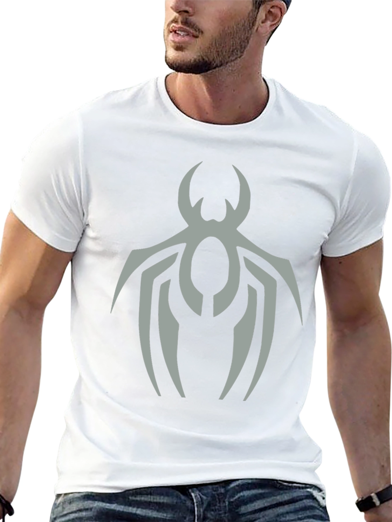 Spider Logo Graphic Tee - Stylish Black T-Shirt