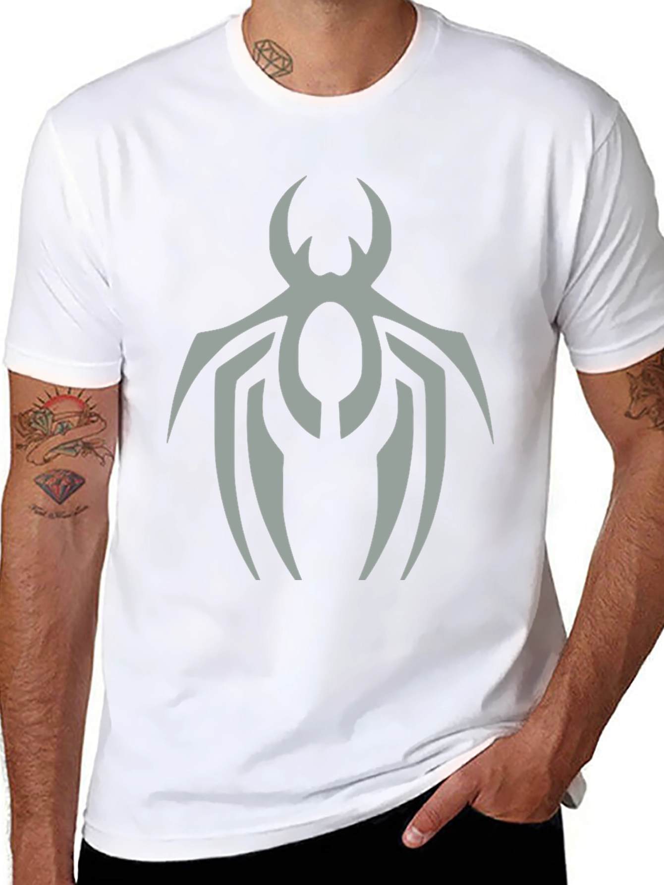 Spider Logo Graphic Tee - Stylish Black T-Shirt