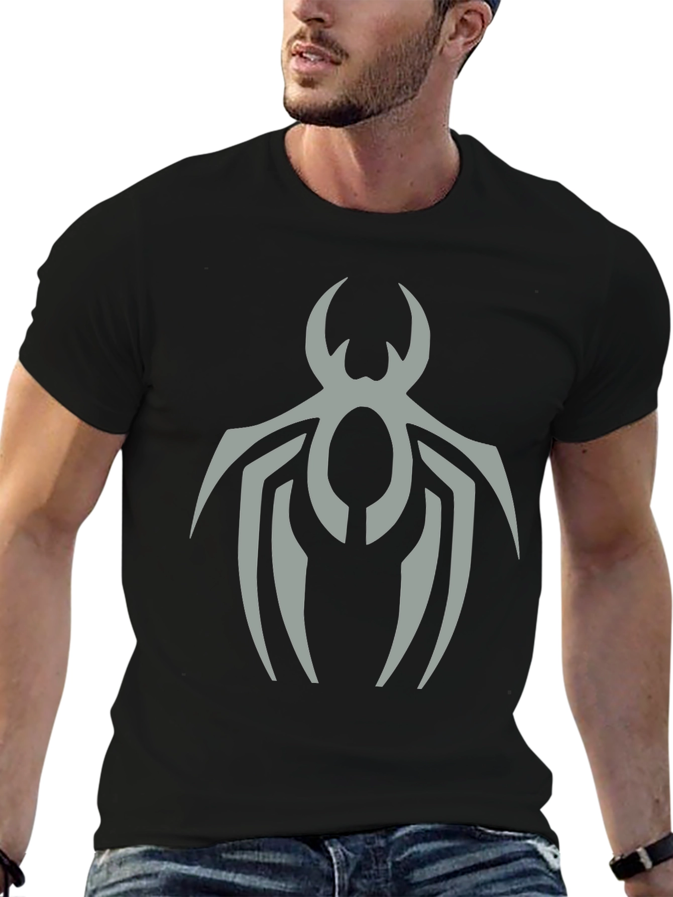 Spider Logo Graphic Tee - Stylish Black T-Shirt