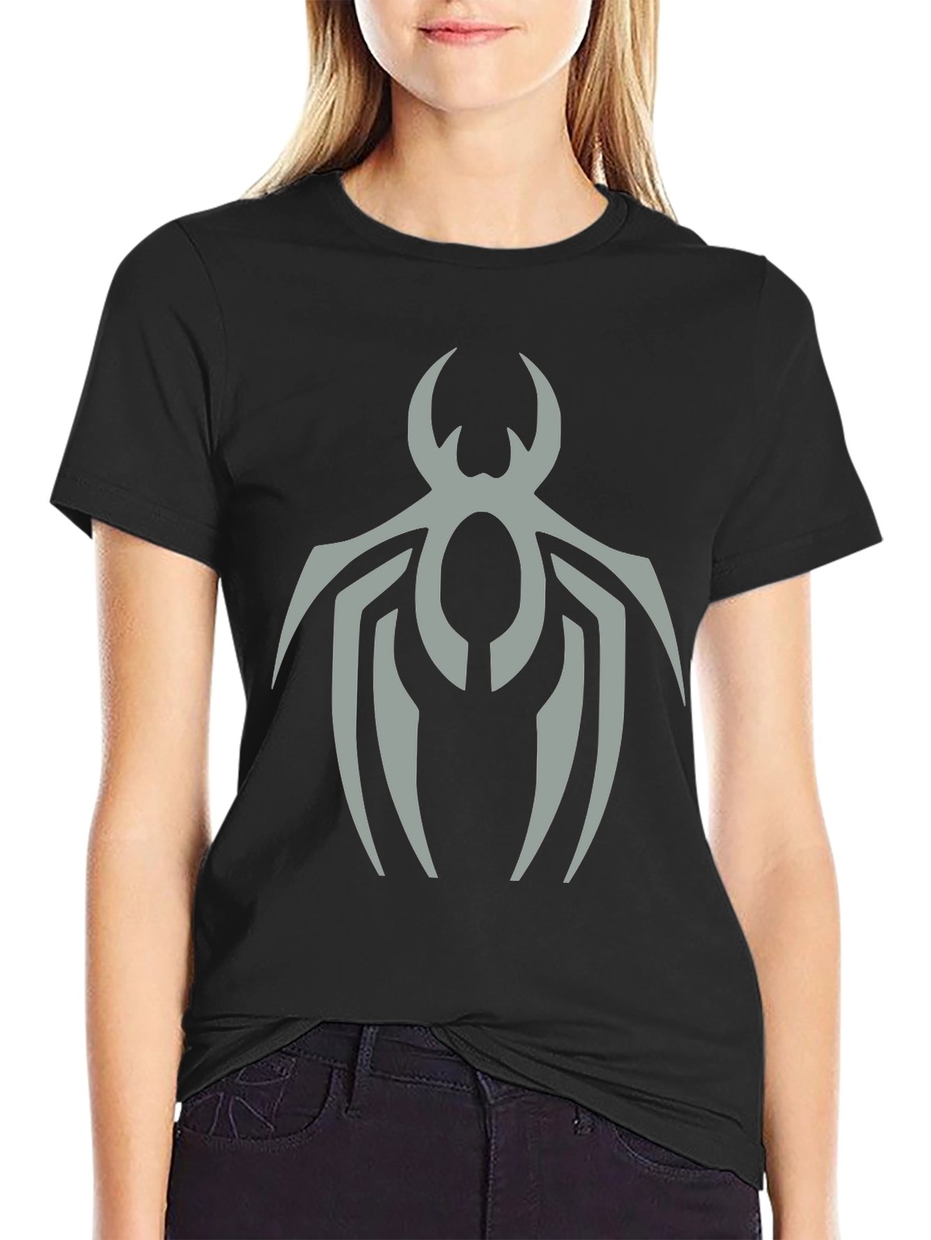 Spider Logo Graphic Tee - Stylish Black T-Shirt