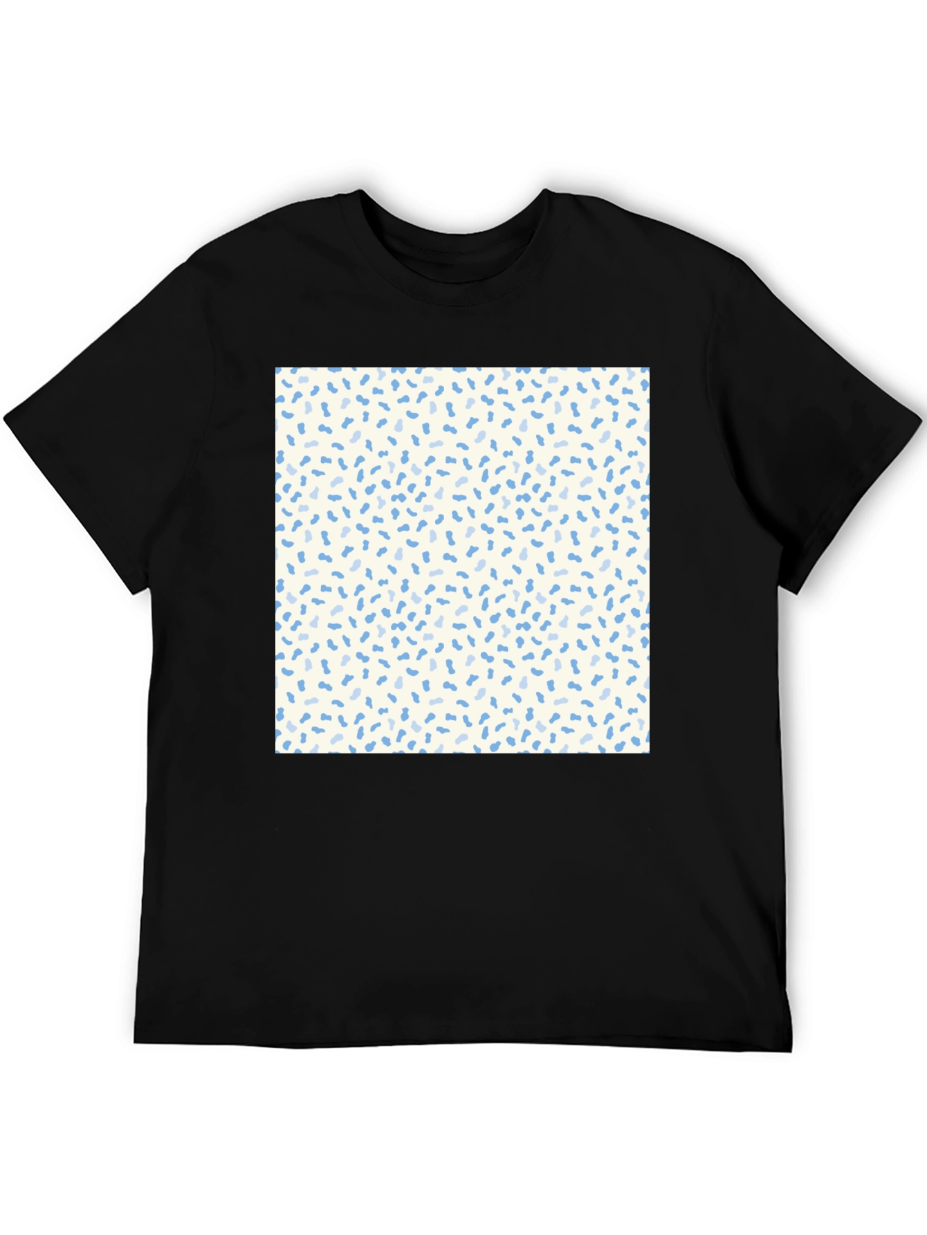 Modern Confetti Print Black Crew Neck T-Shirt