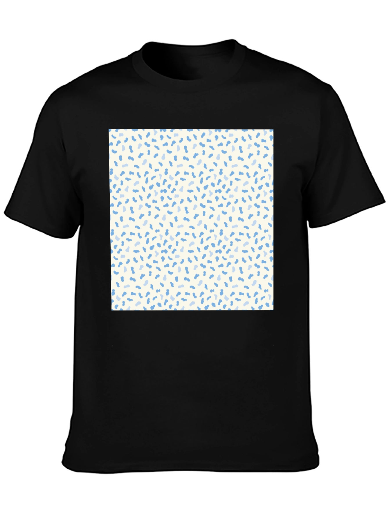 Modern Confetti Print Black Crew Neck T-Shirt