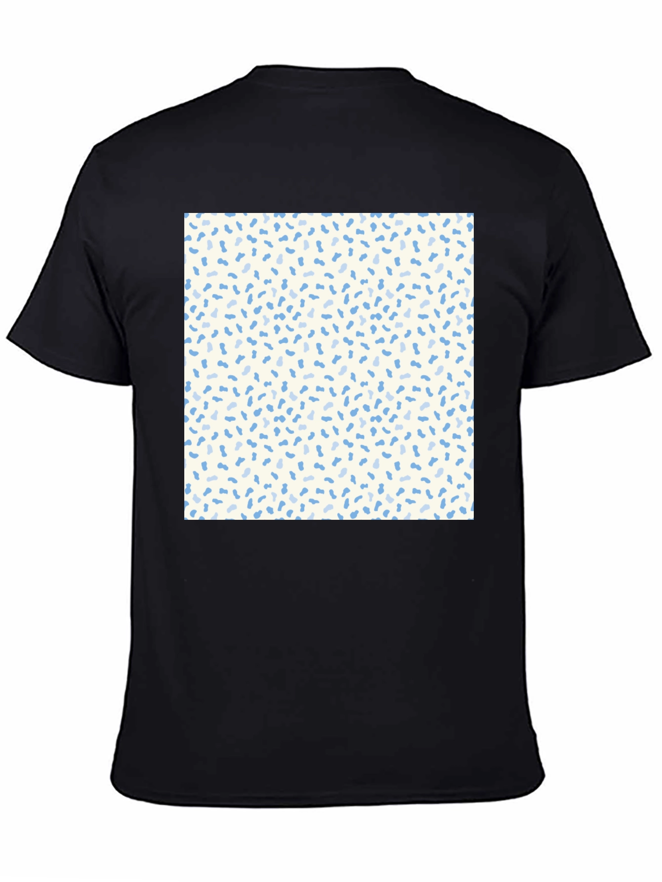 Modern Confetti Print Black Crew Neck T-Shirt