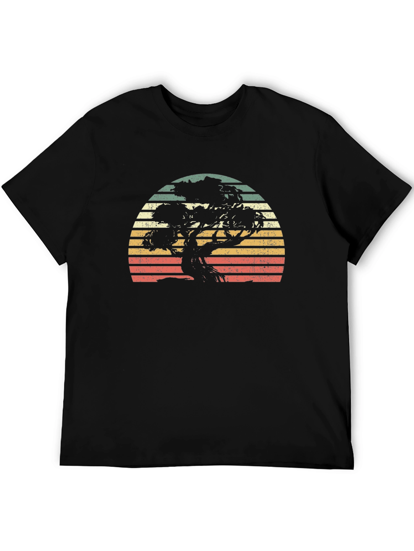 Retro Bonsai Tree Sunset Graphic Tee