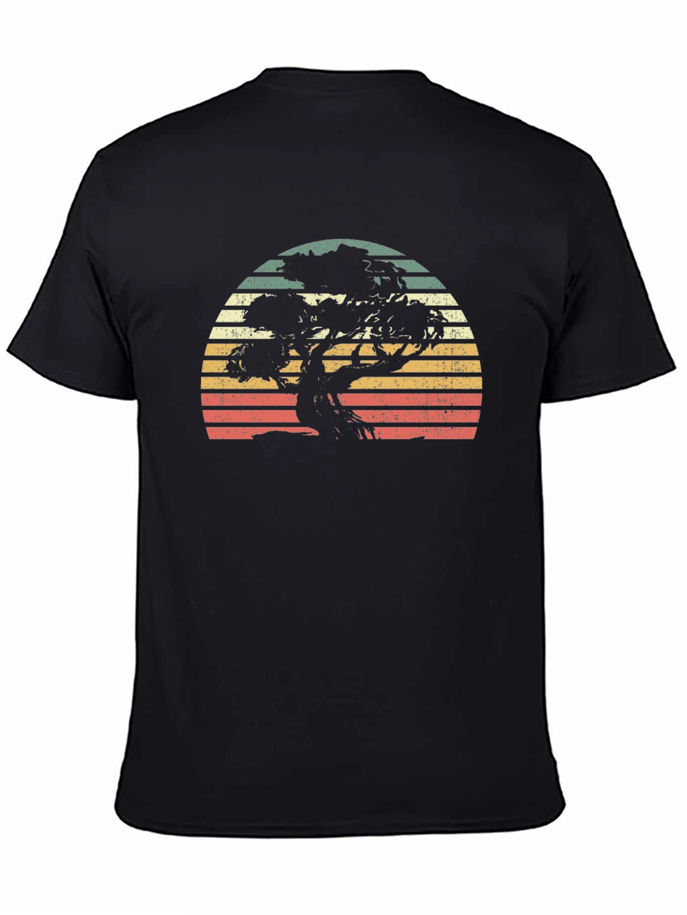 Retro Bonsai Tree Sunset Graphic Tee