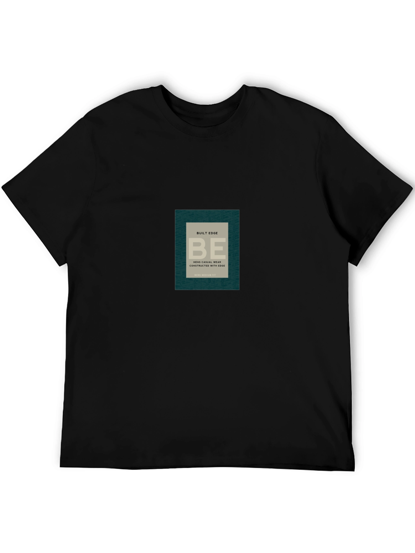 Mens Black Casual T-Shirt with Graphic