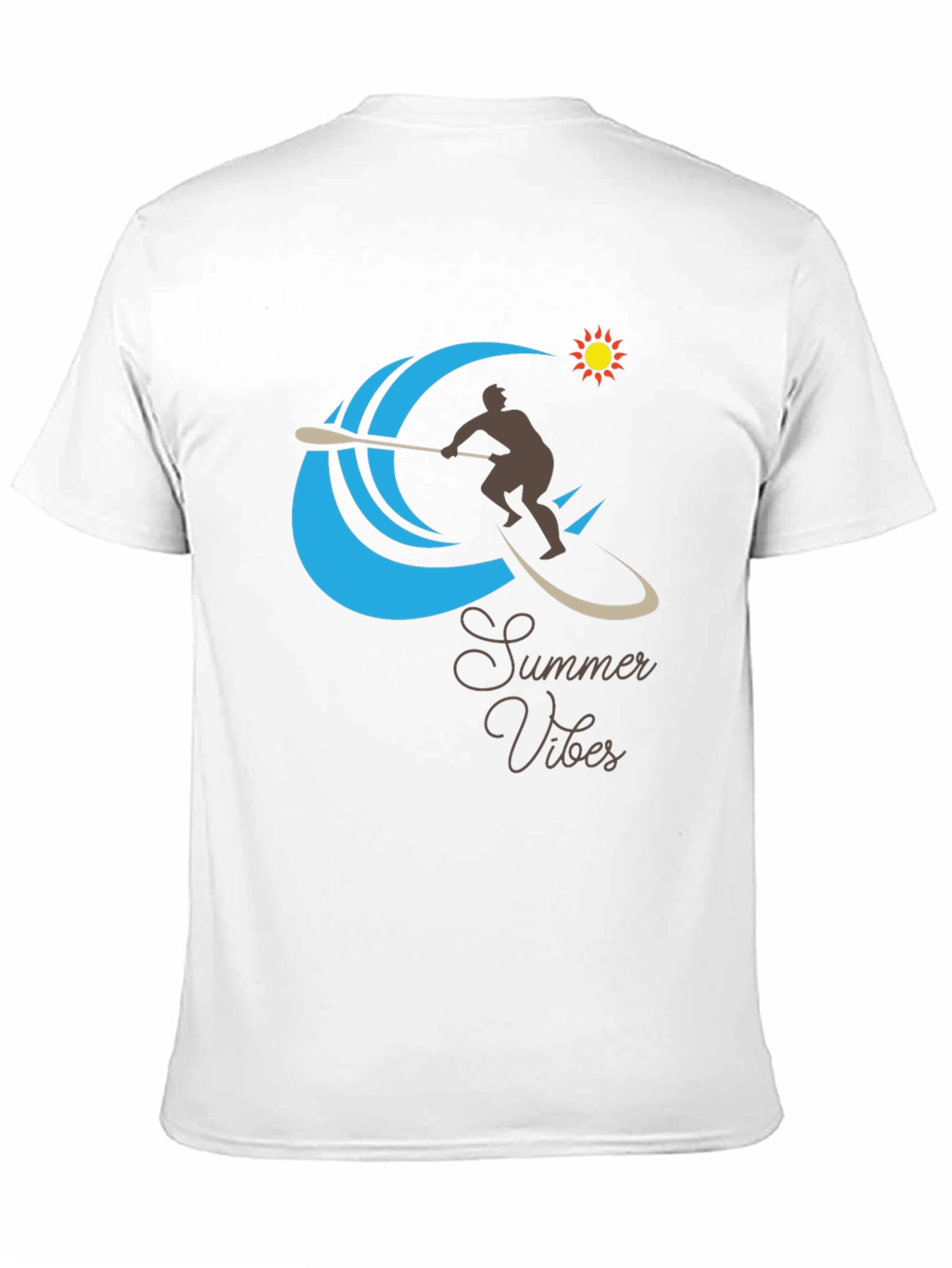 Summer Vibes Graphic Tee - Paddleboard Design