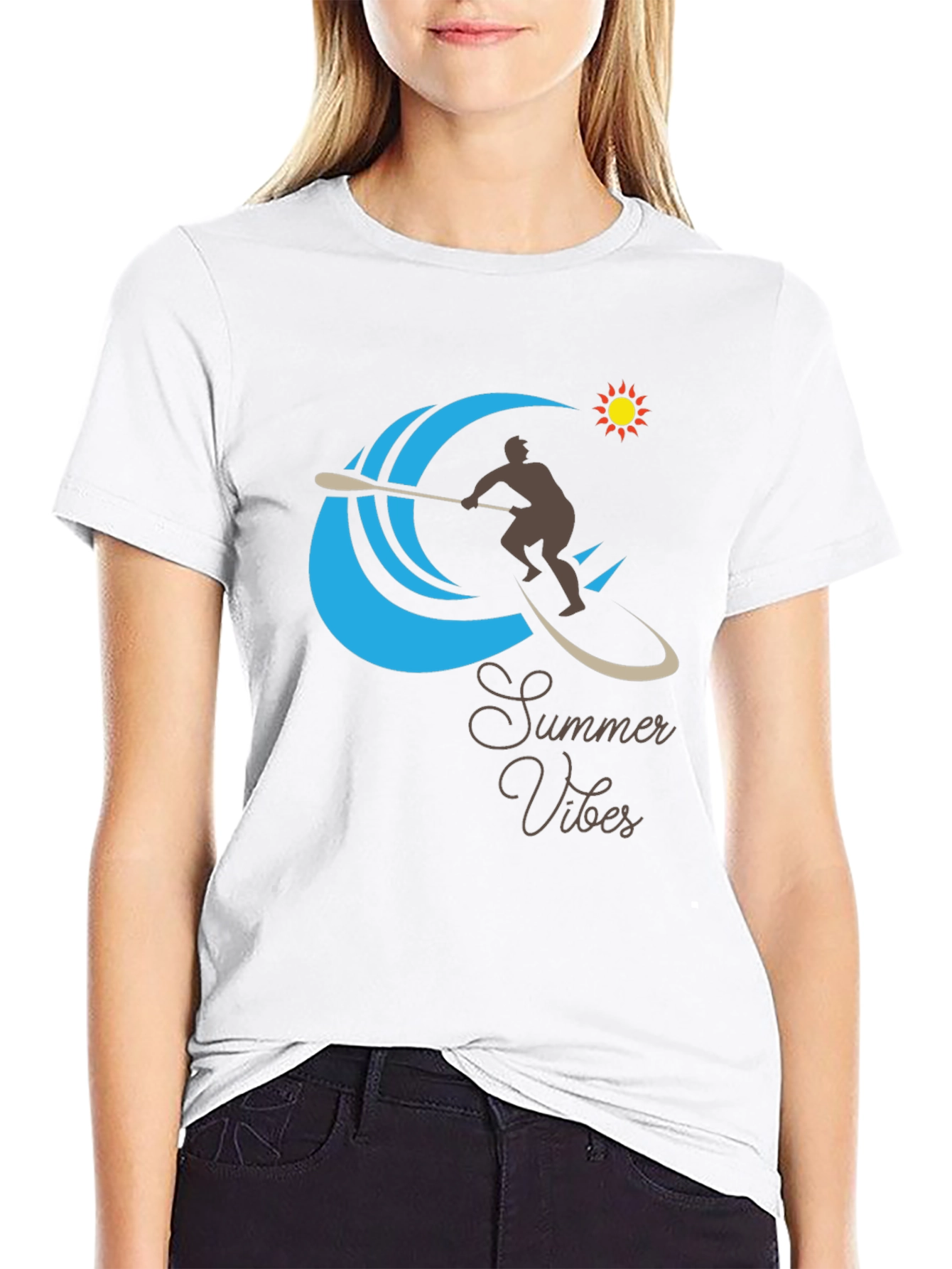 Summer Vibes Graphic Tee - Paddleboard Design