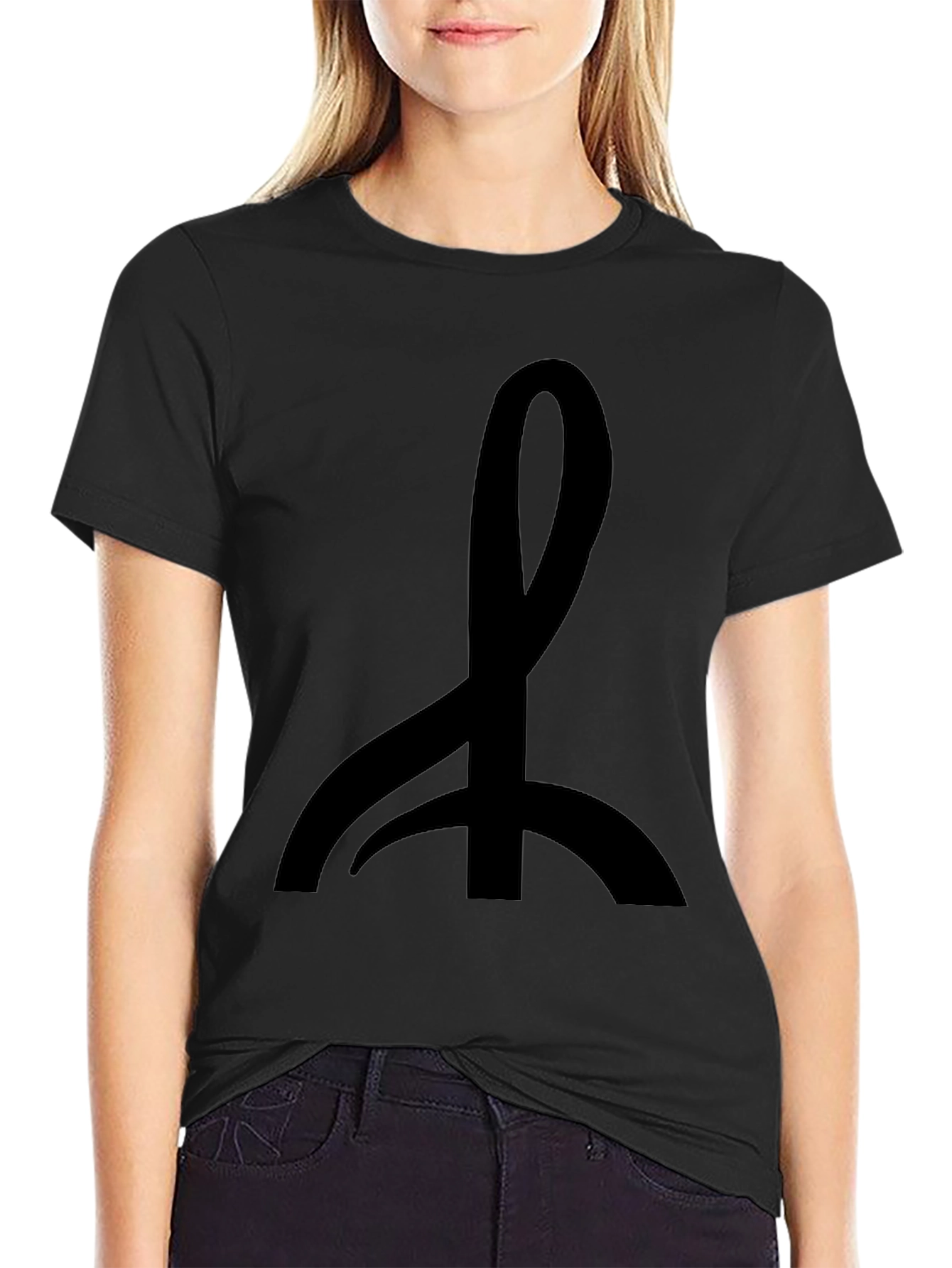 Black Graphic Tee - Abstract Symbol