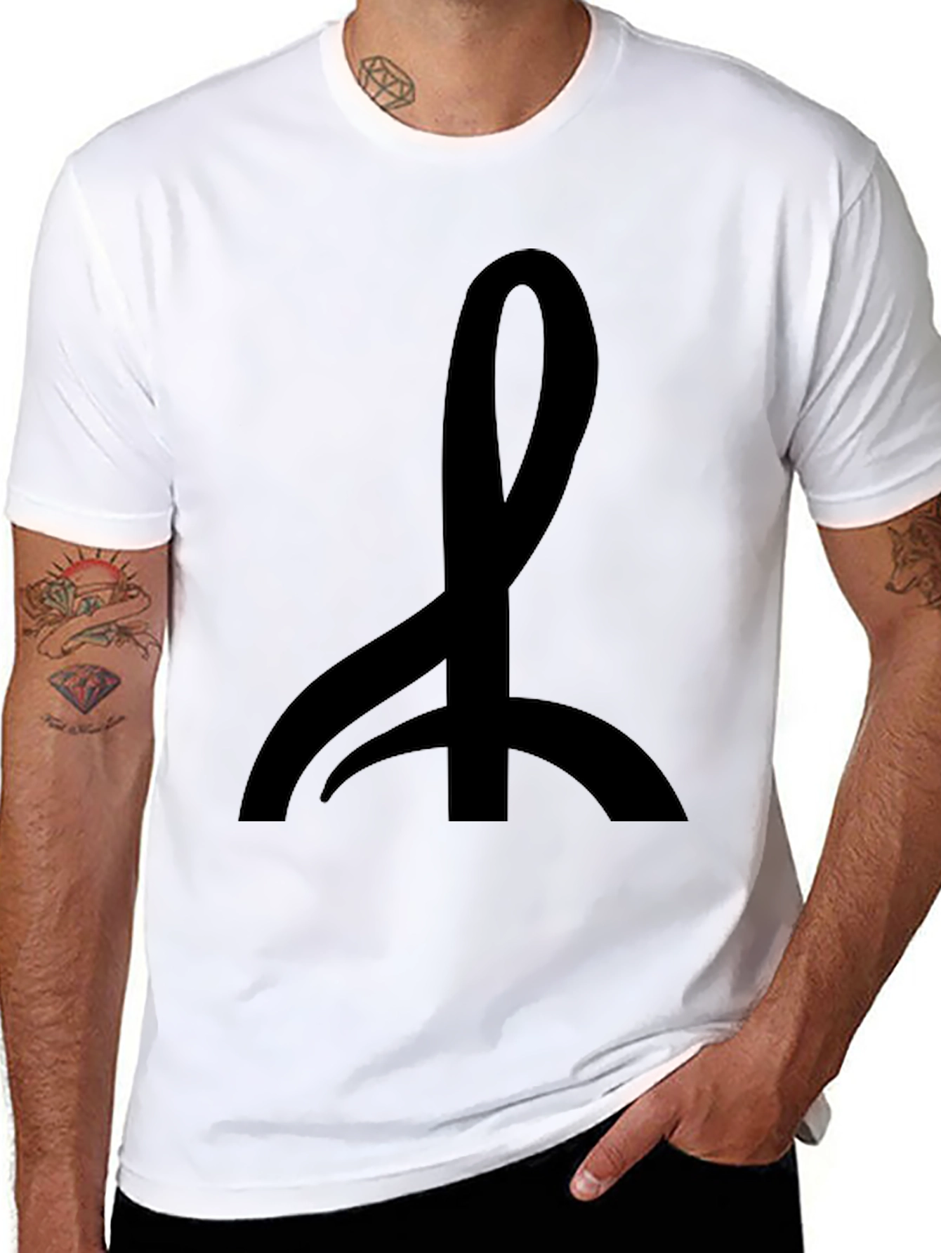 Black Graphic Tee - Abstract Symbol