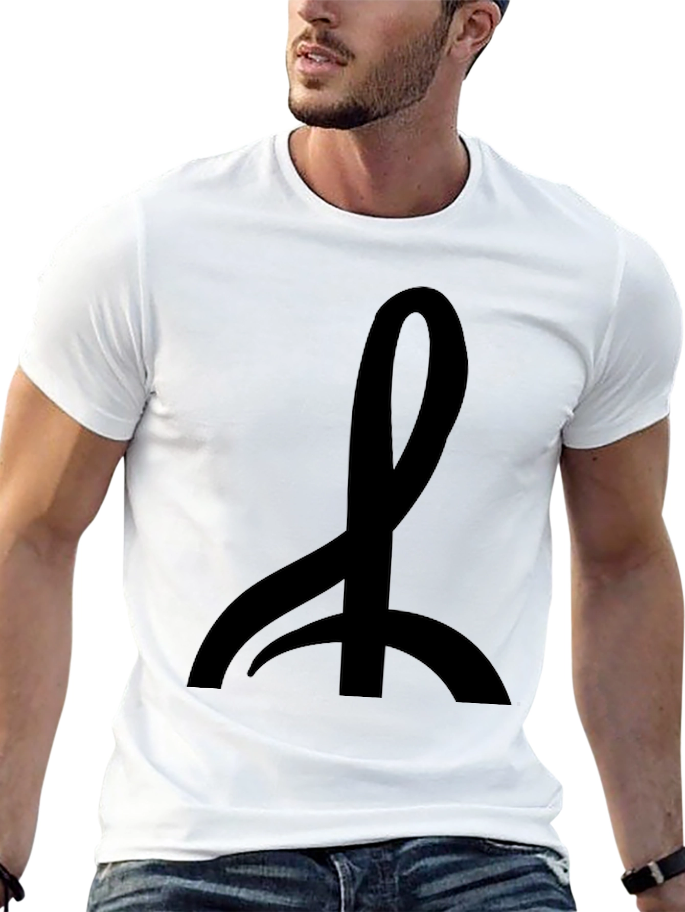Black Graphic Tee - Abstract Symbol