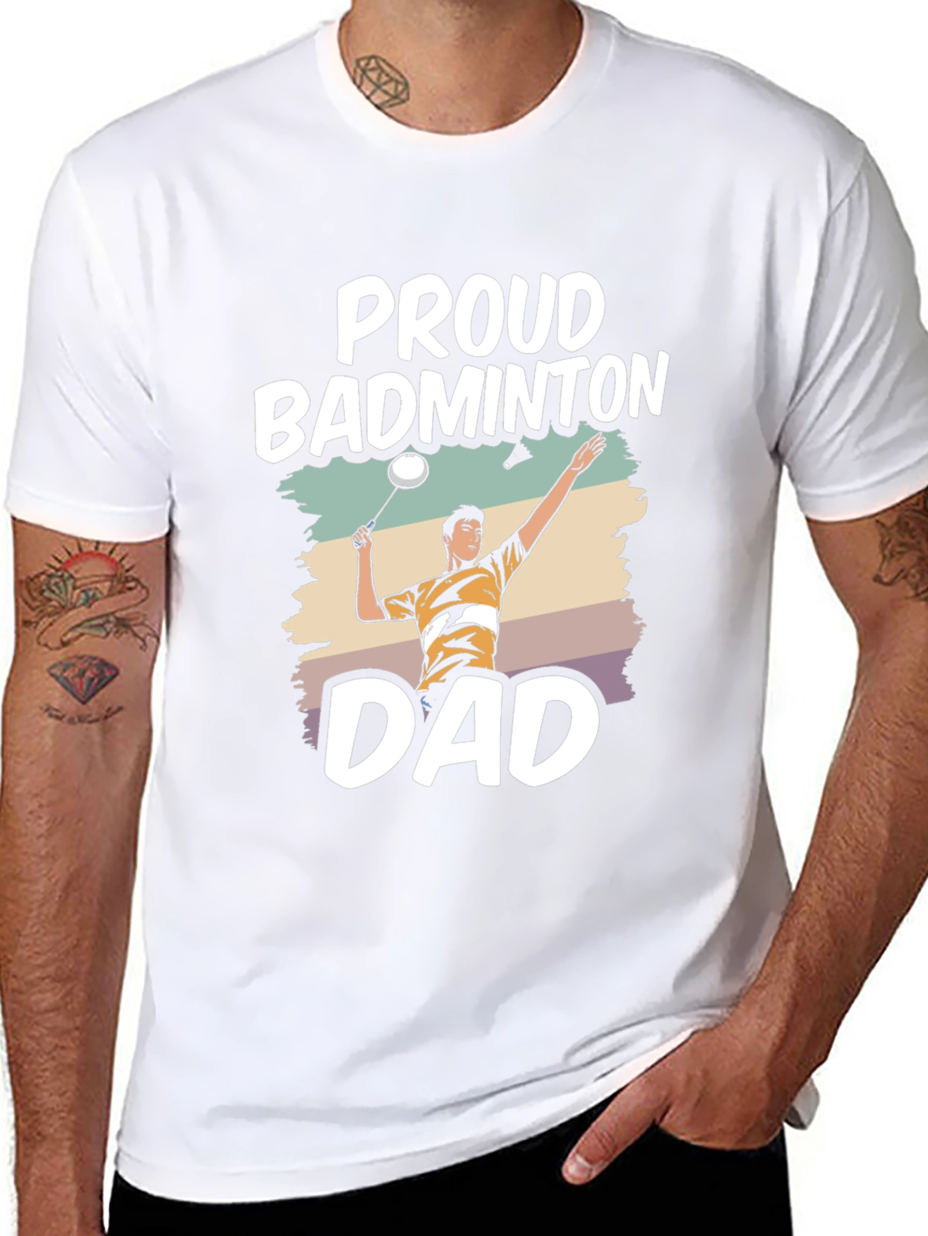 Proud Badminton Dad T-Shirt - Sports Fan Apparel