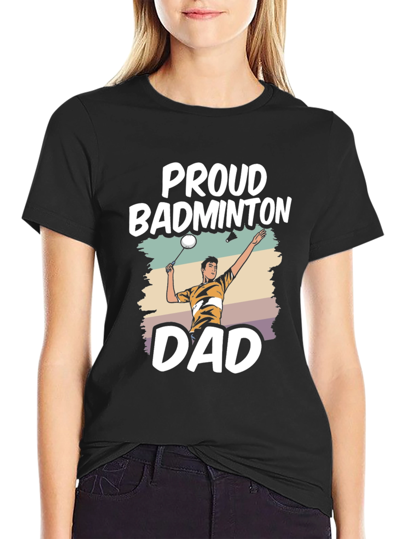 Proud Badminton Dad T-Shirt - Sports Fan Apparel