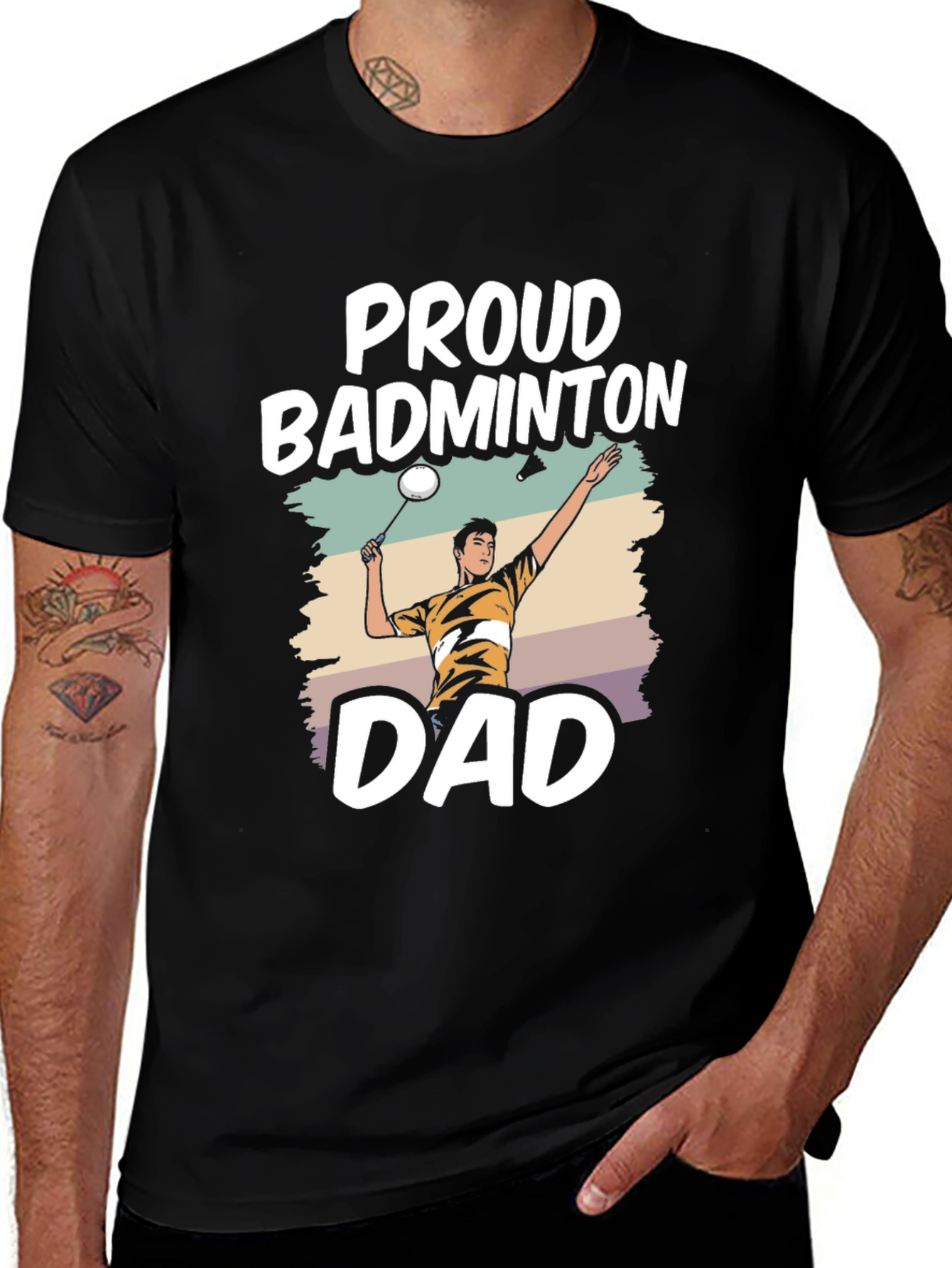 Proud Badminton Dad T-Shirt - Sports Fan Apparel