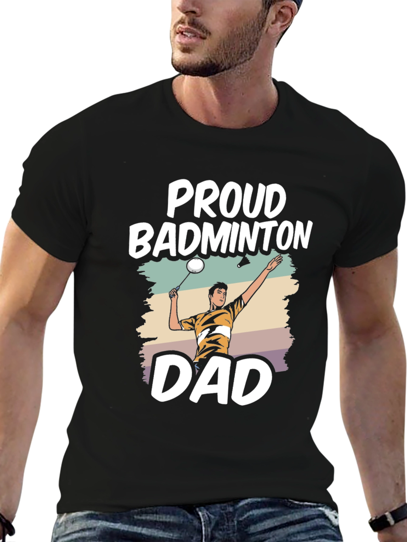 Proud Badminton Dad T-Shirt - Sports Fan Apparel