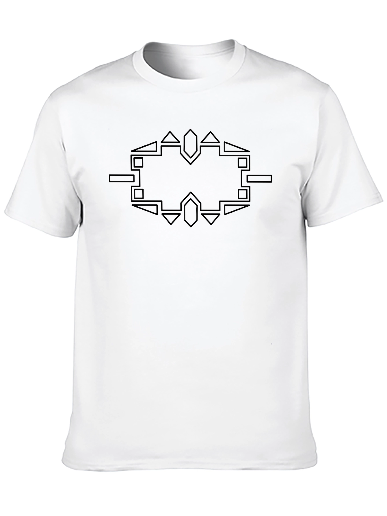 Geometric Graphic Tee - Modern Black Shirt