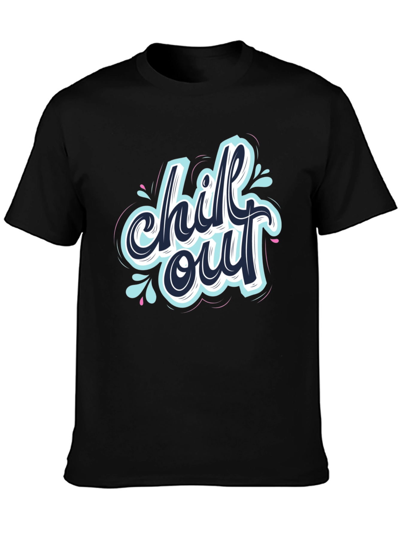 Chill Out Graphic Print Black T-Shirt