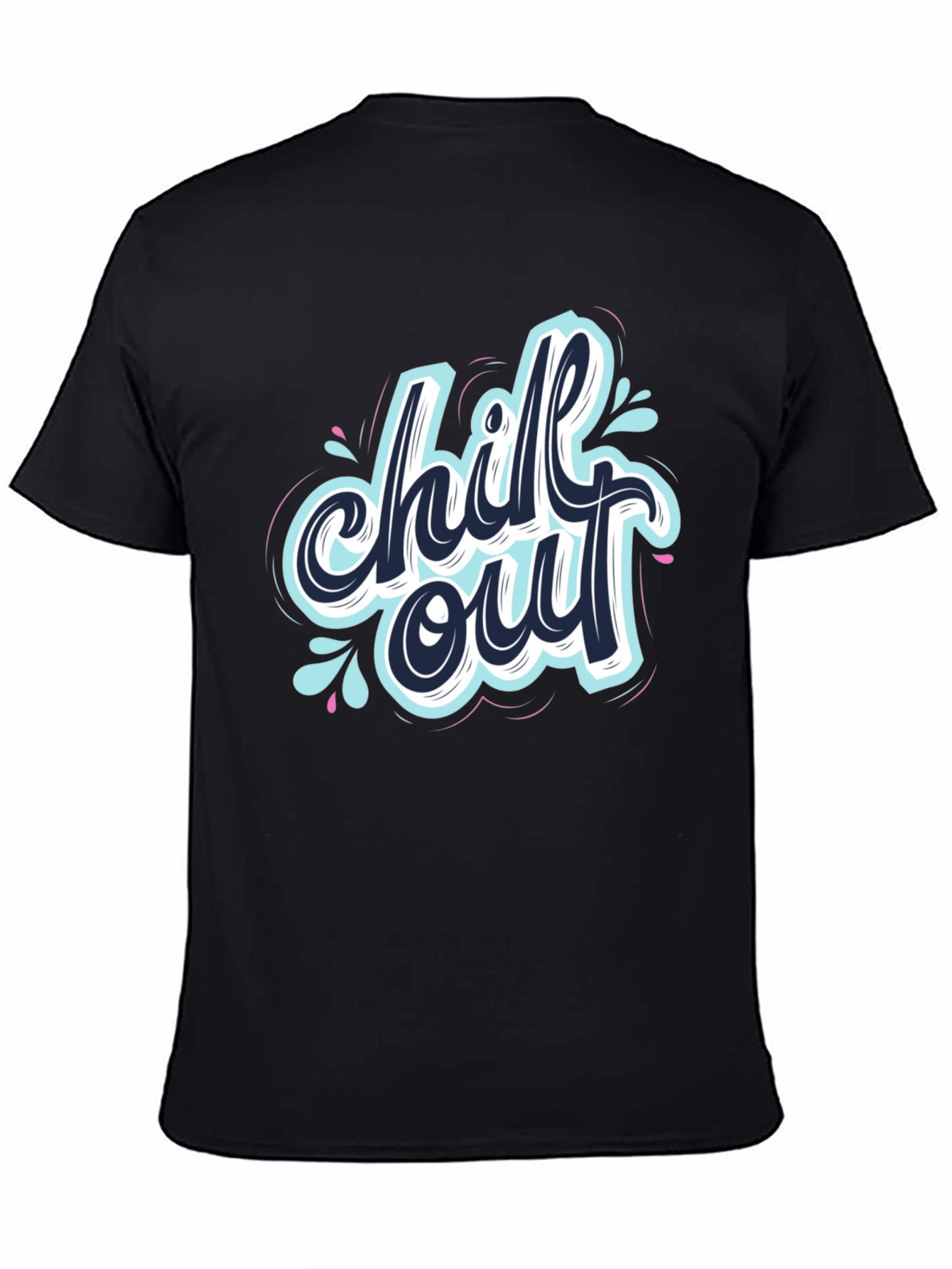 Chill Out Graphic Print Black T-Shirt
