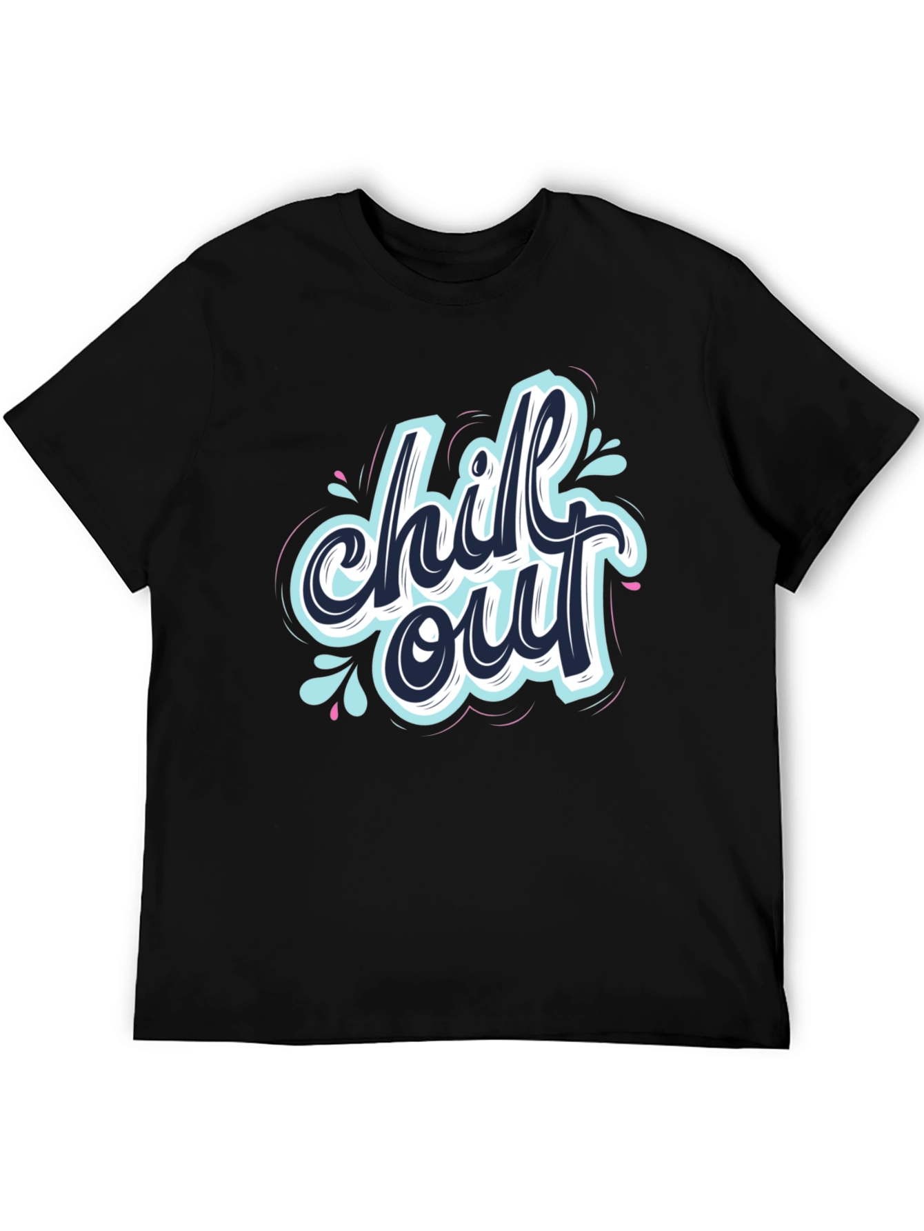 Chill Out Graphic Print Black T-Shirt