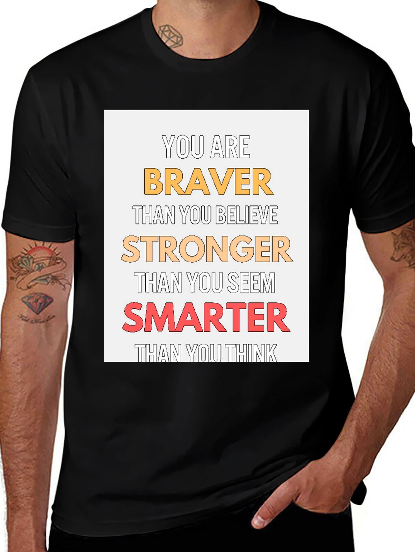 Motivational Braver Smarter Graphic Tee