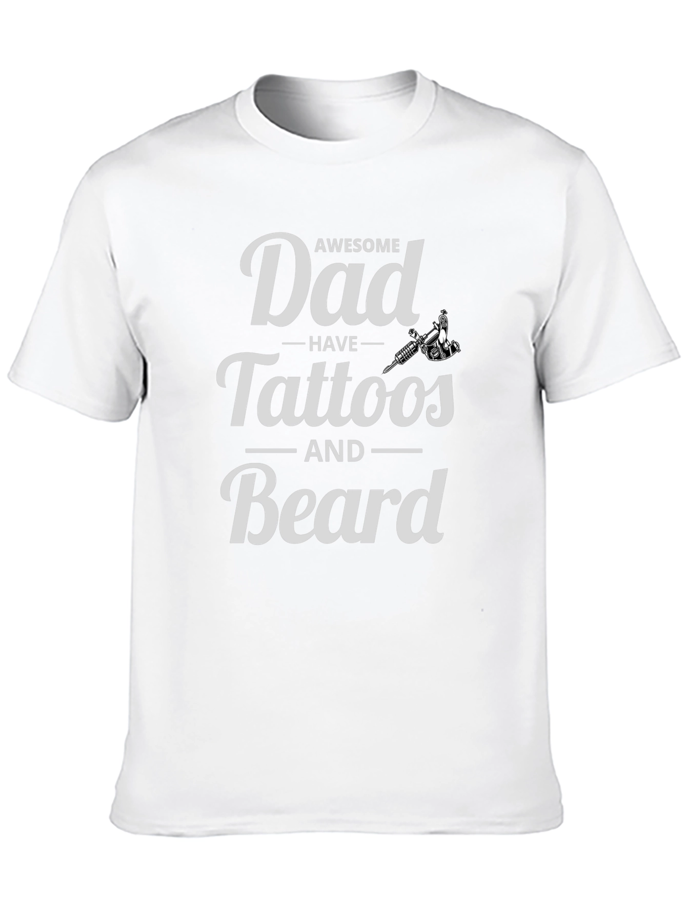 Awesome Dad Tattoos and Beard Graphic Tee