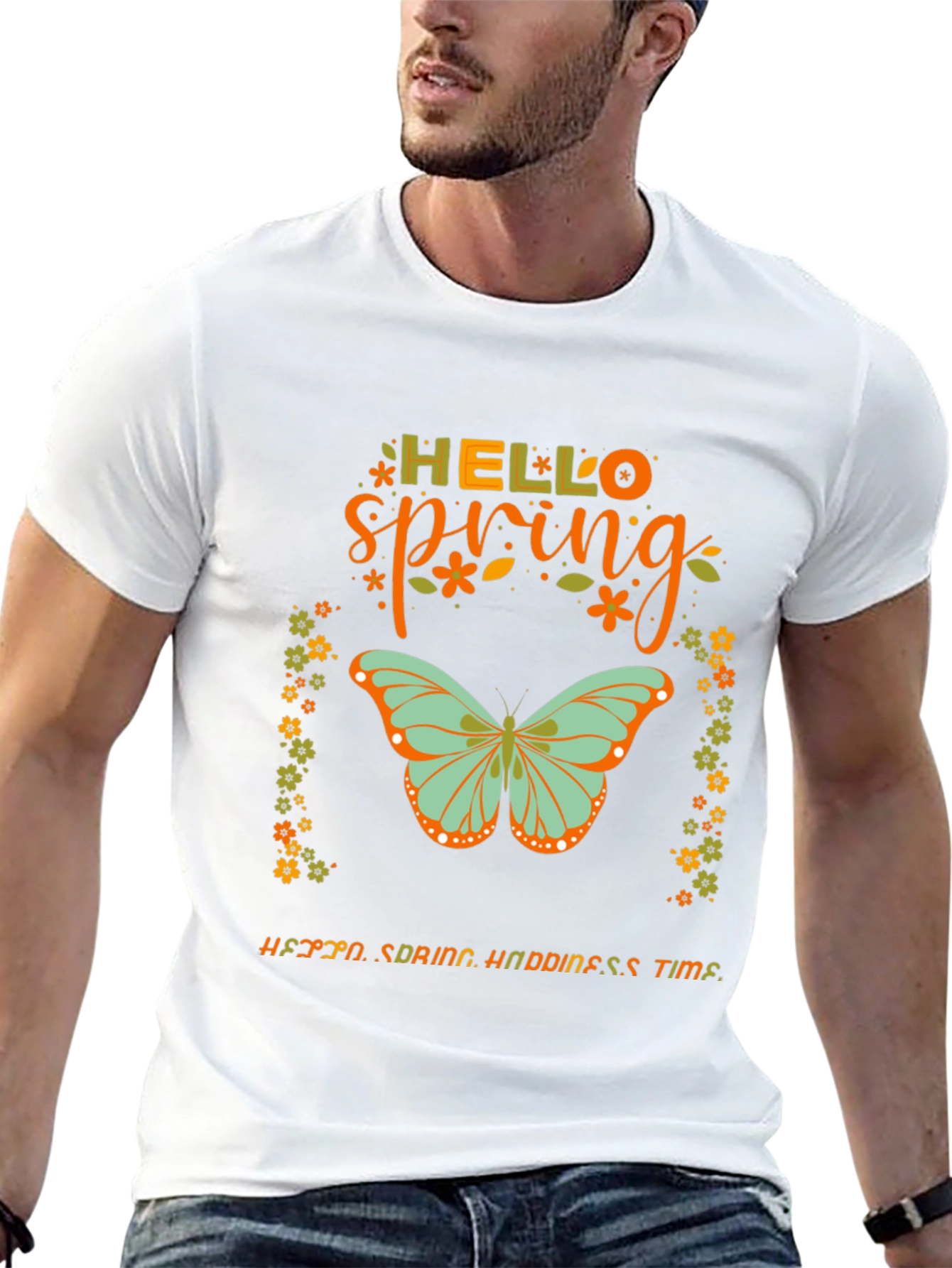 Hello Spring Butterfly Graphic Tee