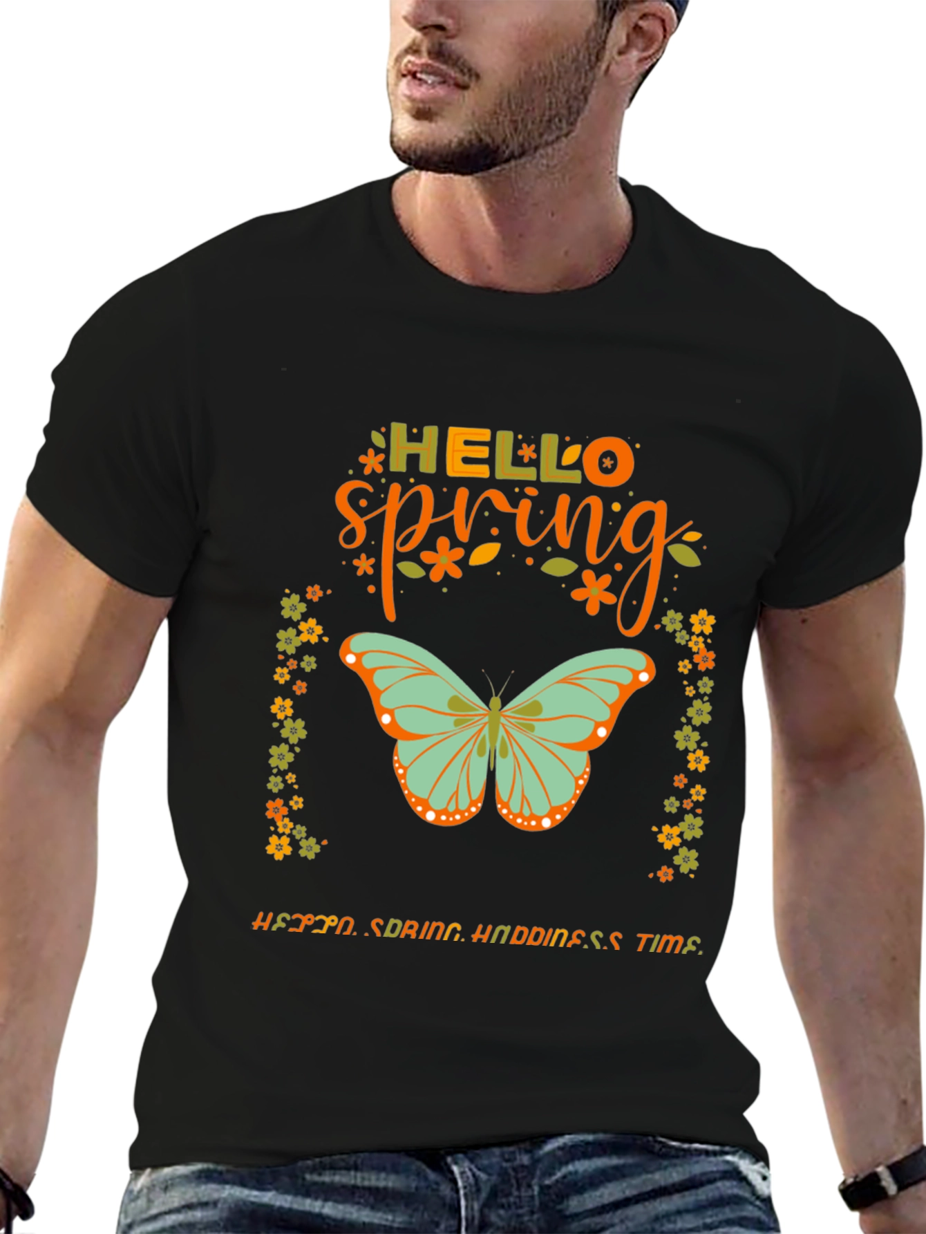 Hello Spring Butterfly Graphic Tee