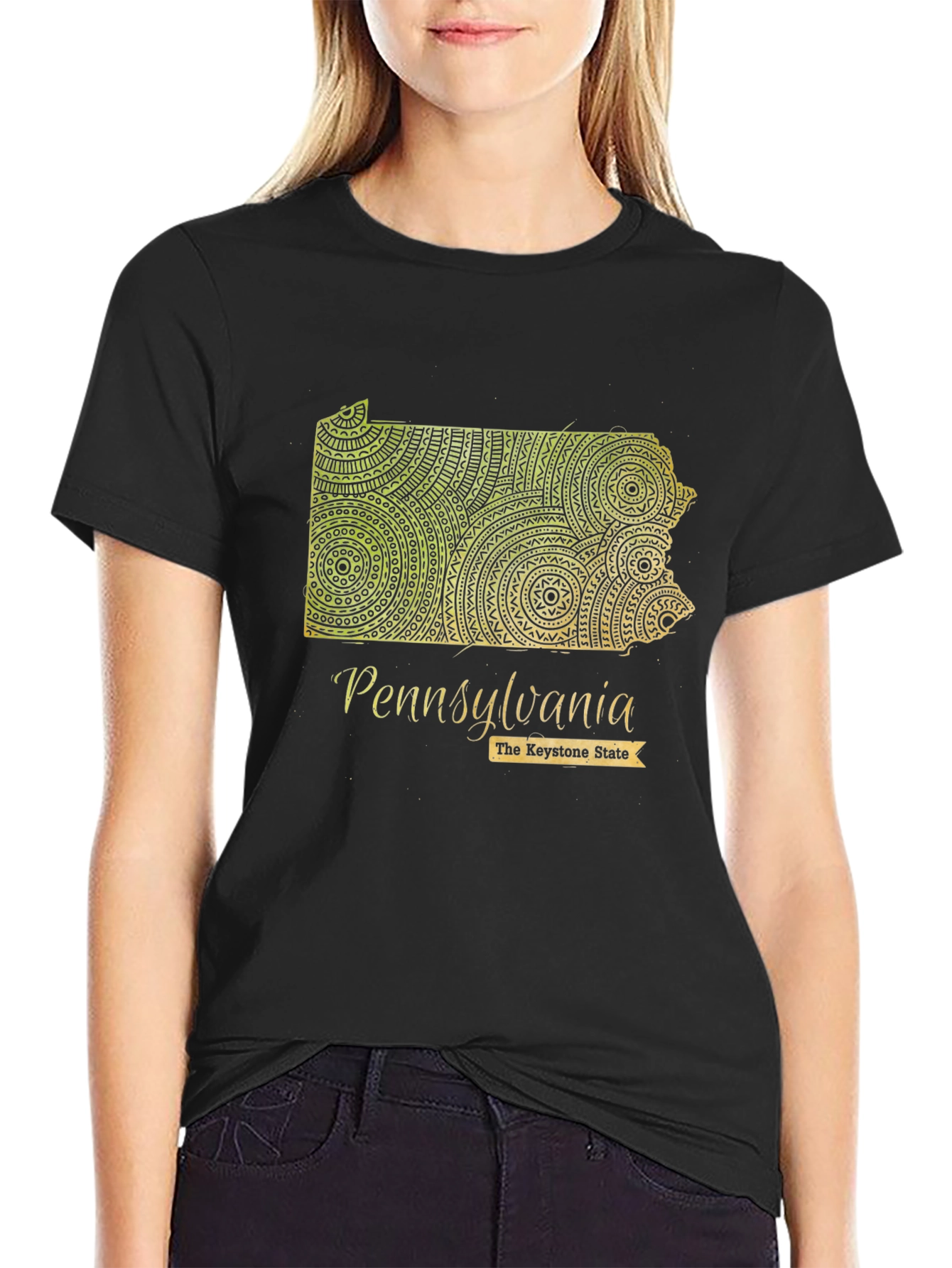 Pennsylvania State Map Graphic T-Shirt