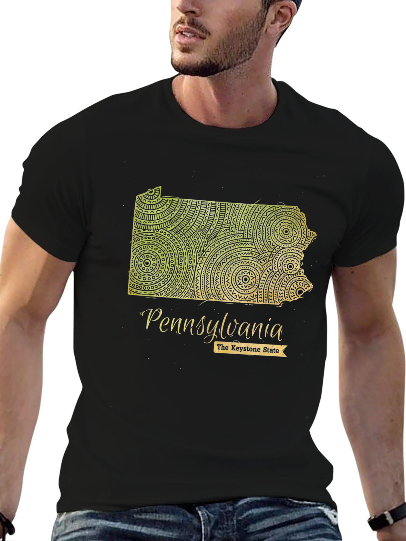 Pennsylvania State Map Graphic T-Shirt