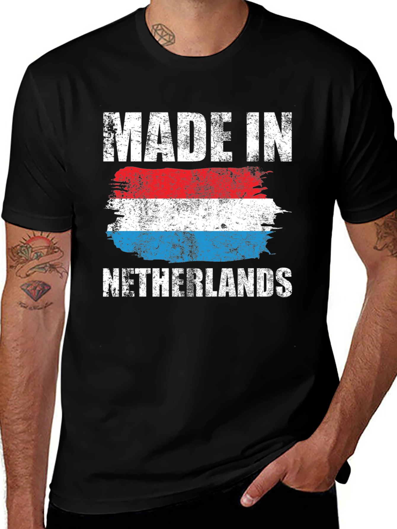 Made in Netherlands T-Shirt Dutch Flag Graphic Tee