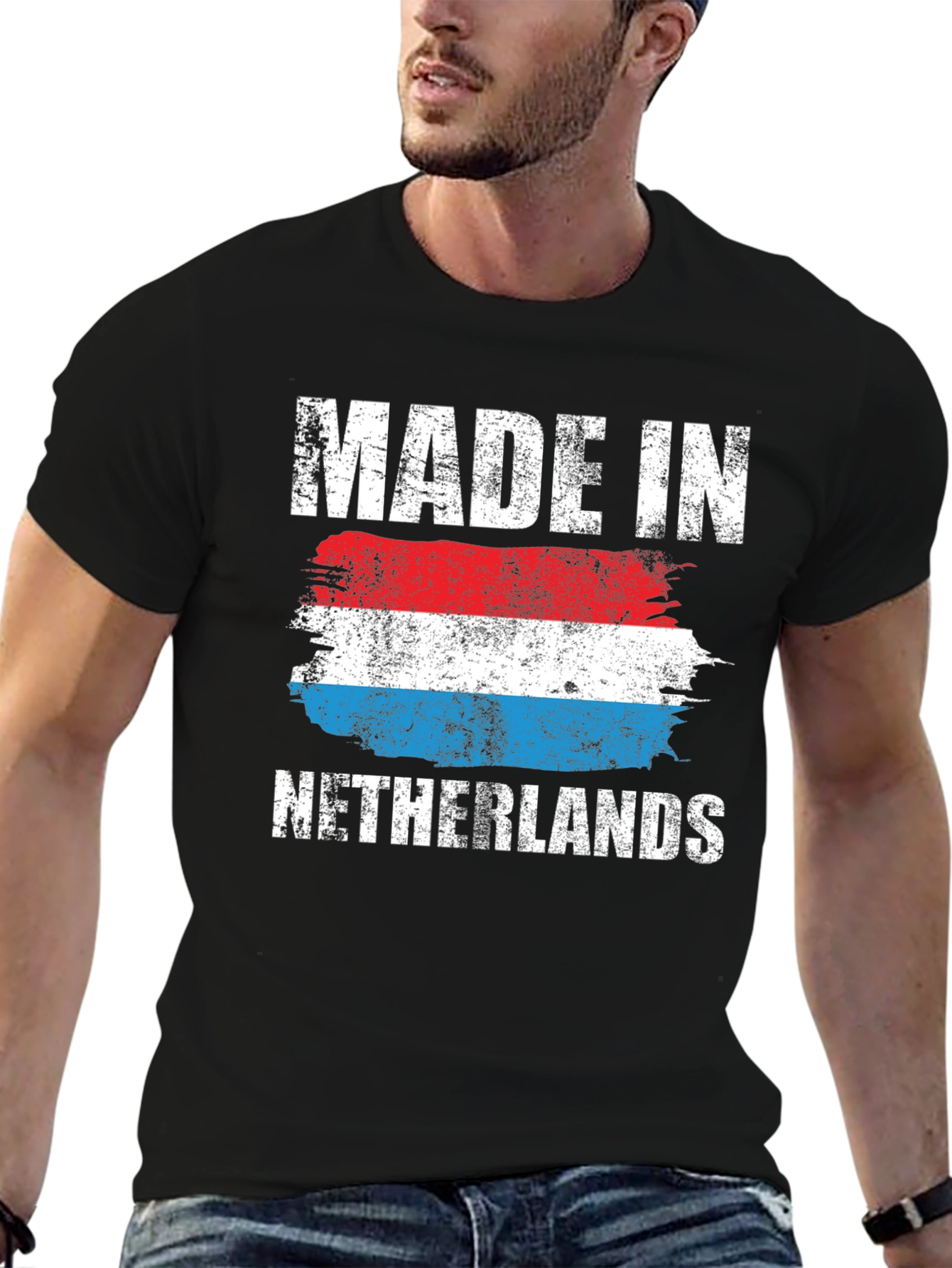 Made in Netherlands T-Shirt Dutch Flag Graphic Tee