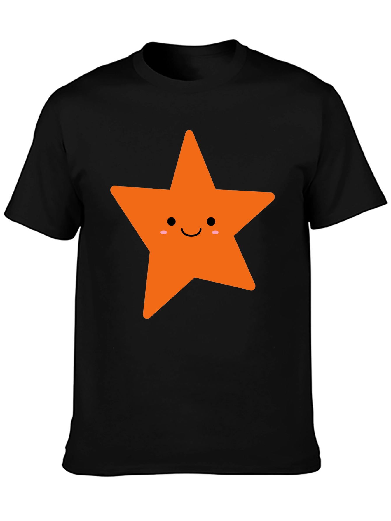 Cute Star Graphic Tee - Black