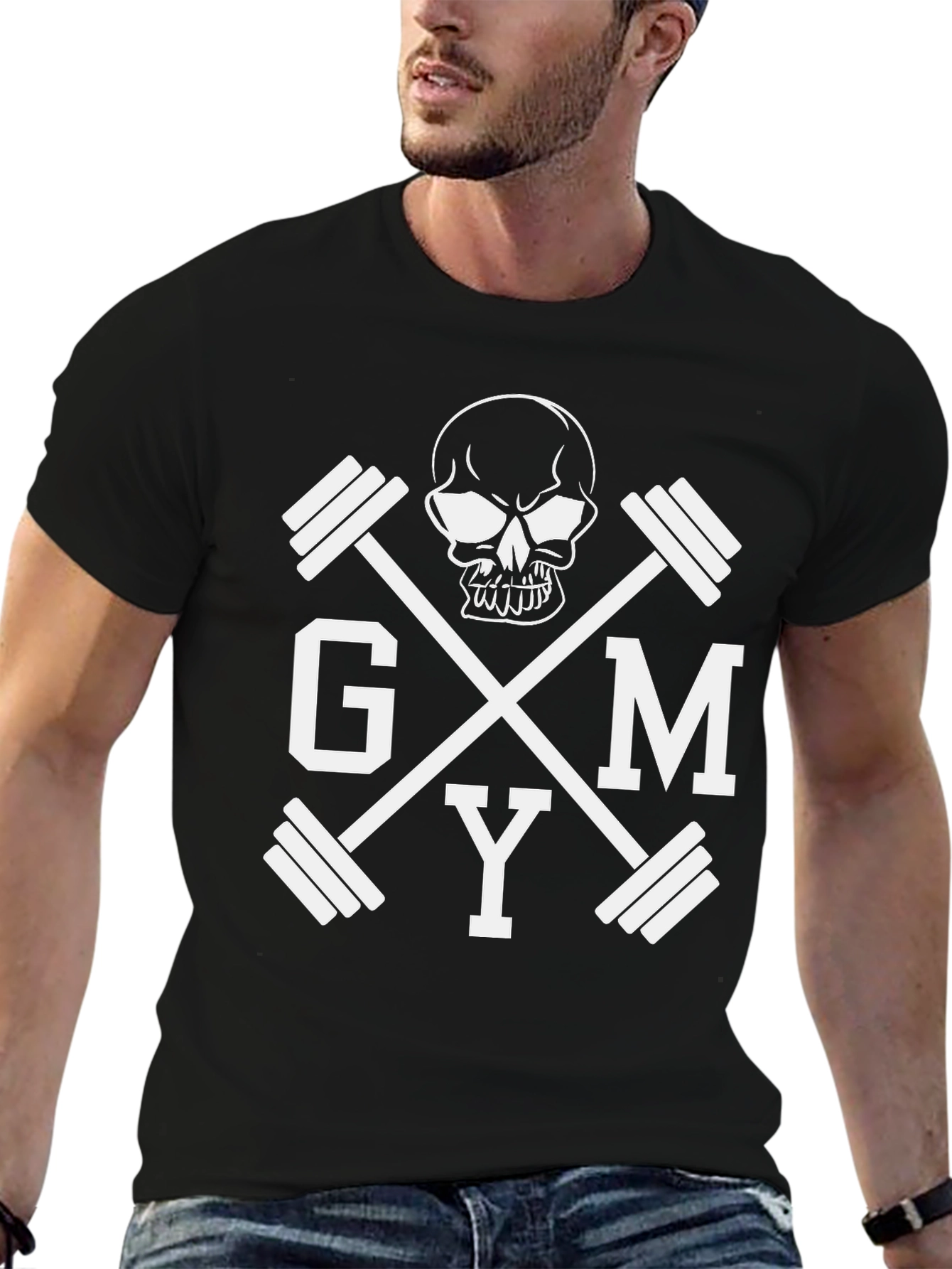 GYM Skull Graphic T-Shirt