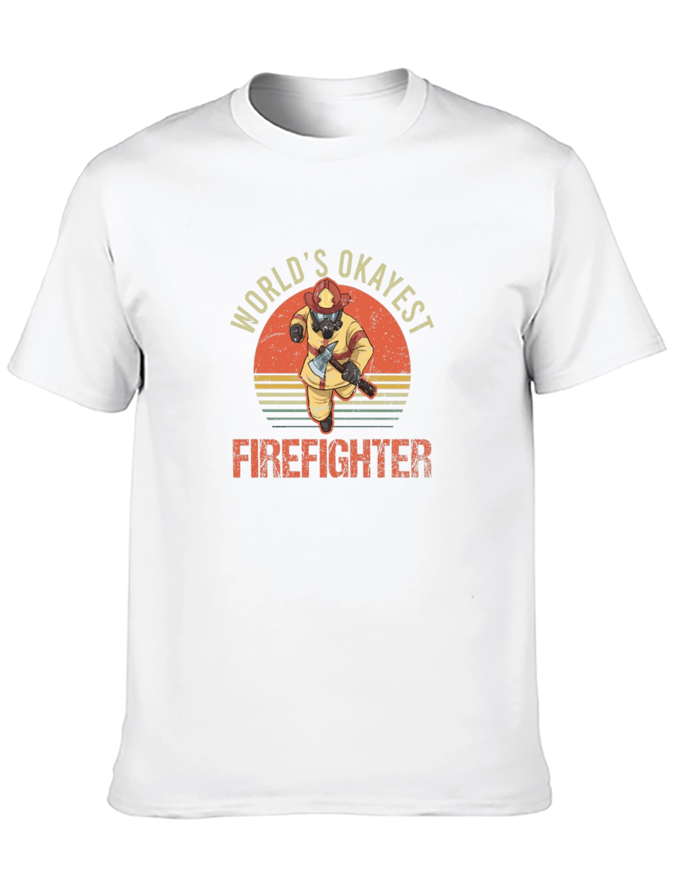 Worlds Okayest Firefighter T-Shirt - Funny Tee