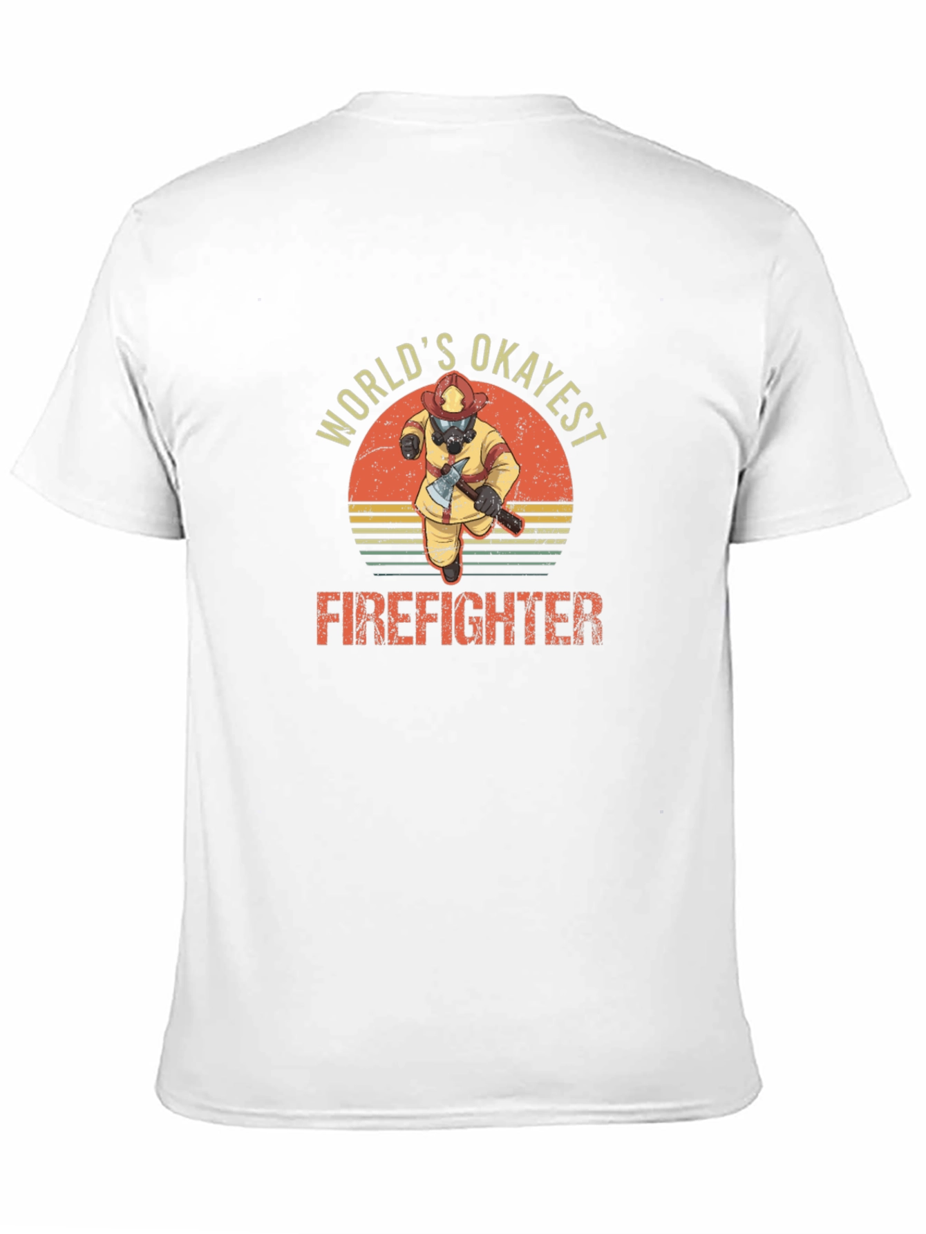 Worlds Okayest Firefighter T-Shirt - Funny Tee