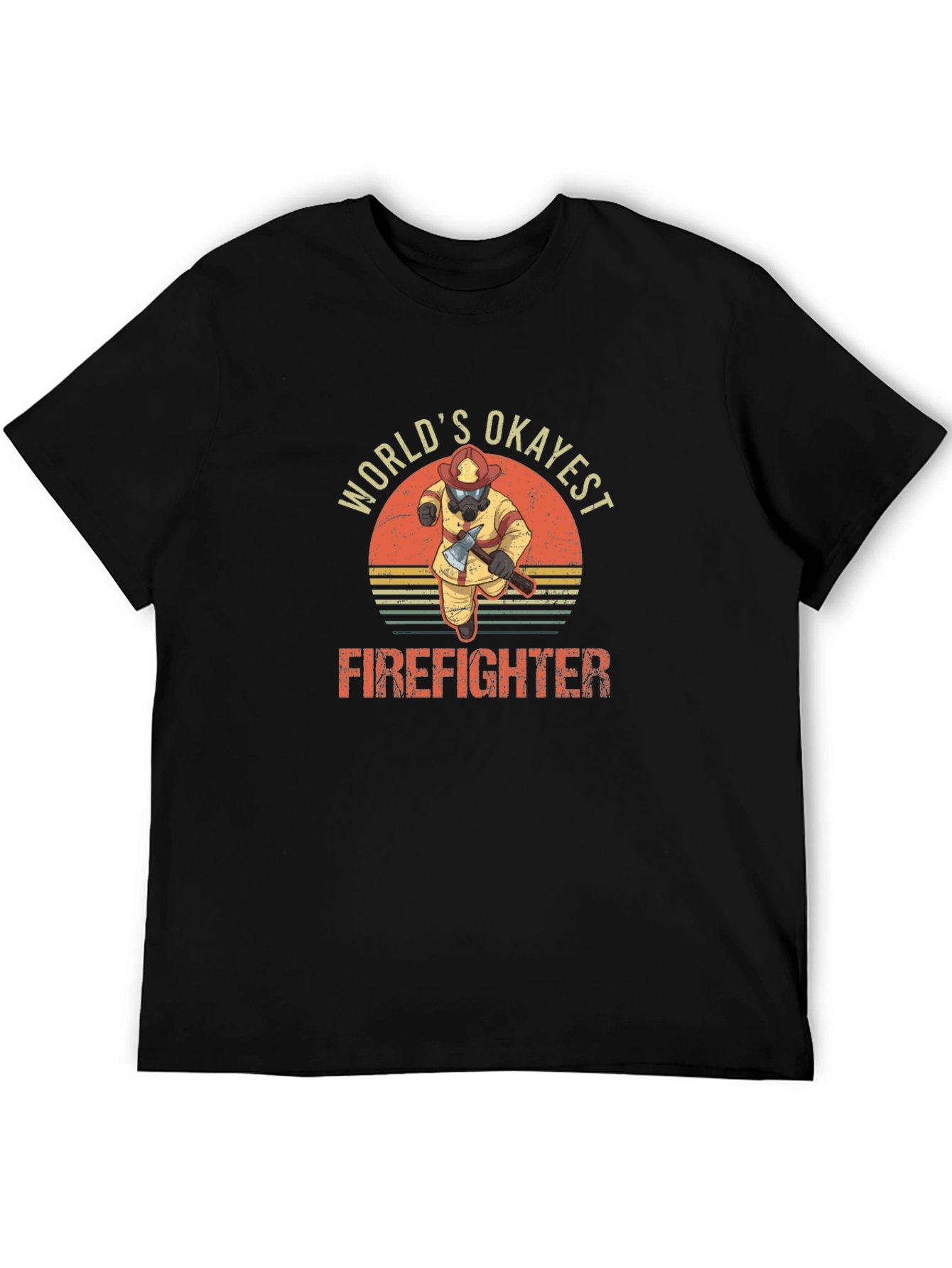 Worlds Okayest Firefighter T-Shirt - Funny Tee