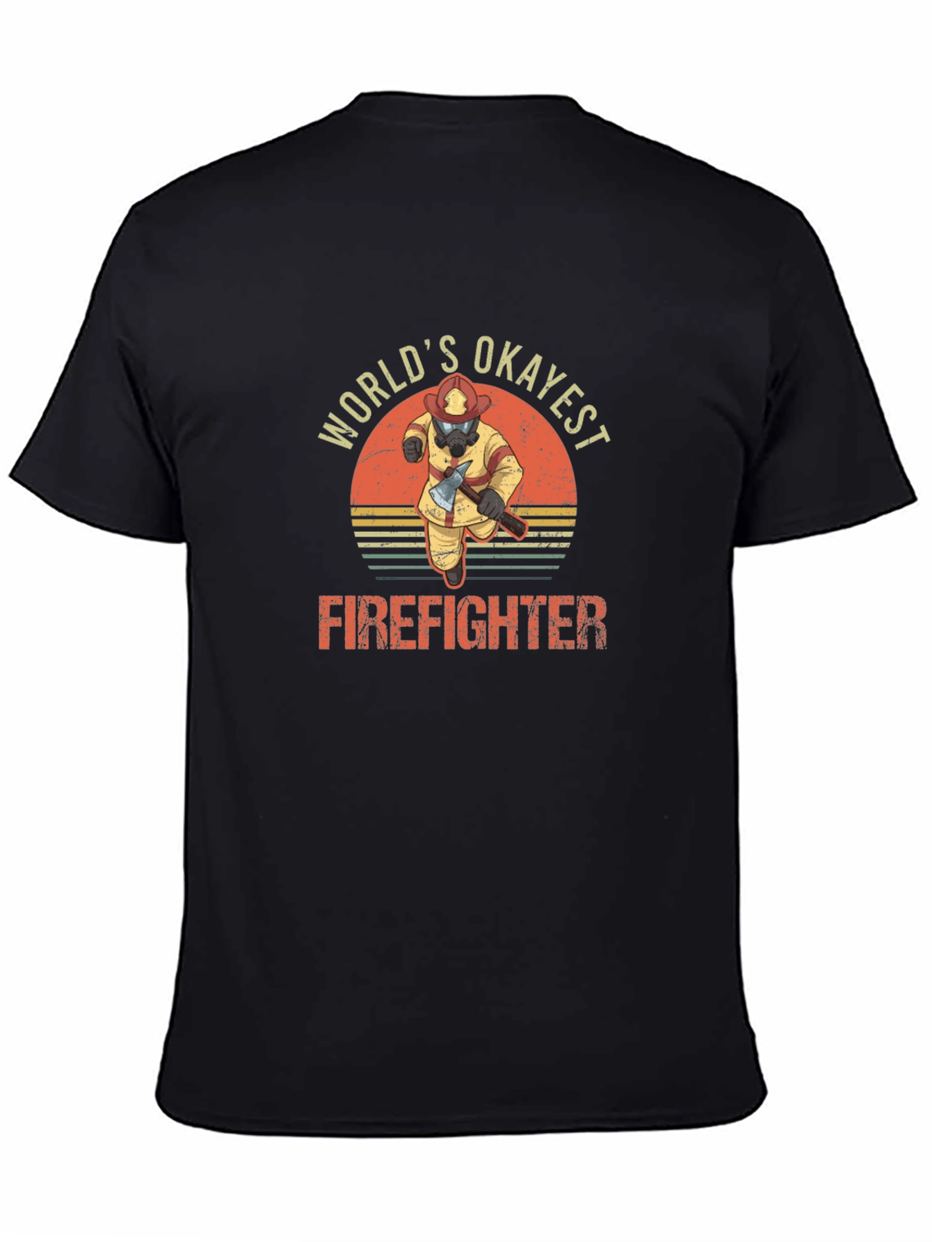 Worlds Okayest Firefighter T-Shirt - Funny Tee