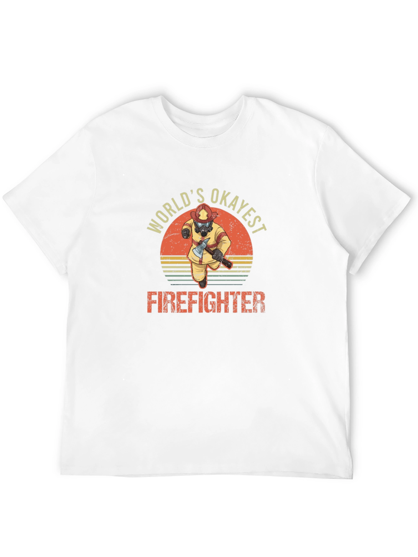 Worlds Okayest Firefighter T-Shirt - Funny Tee