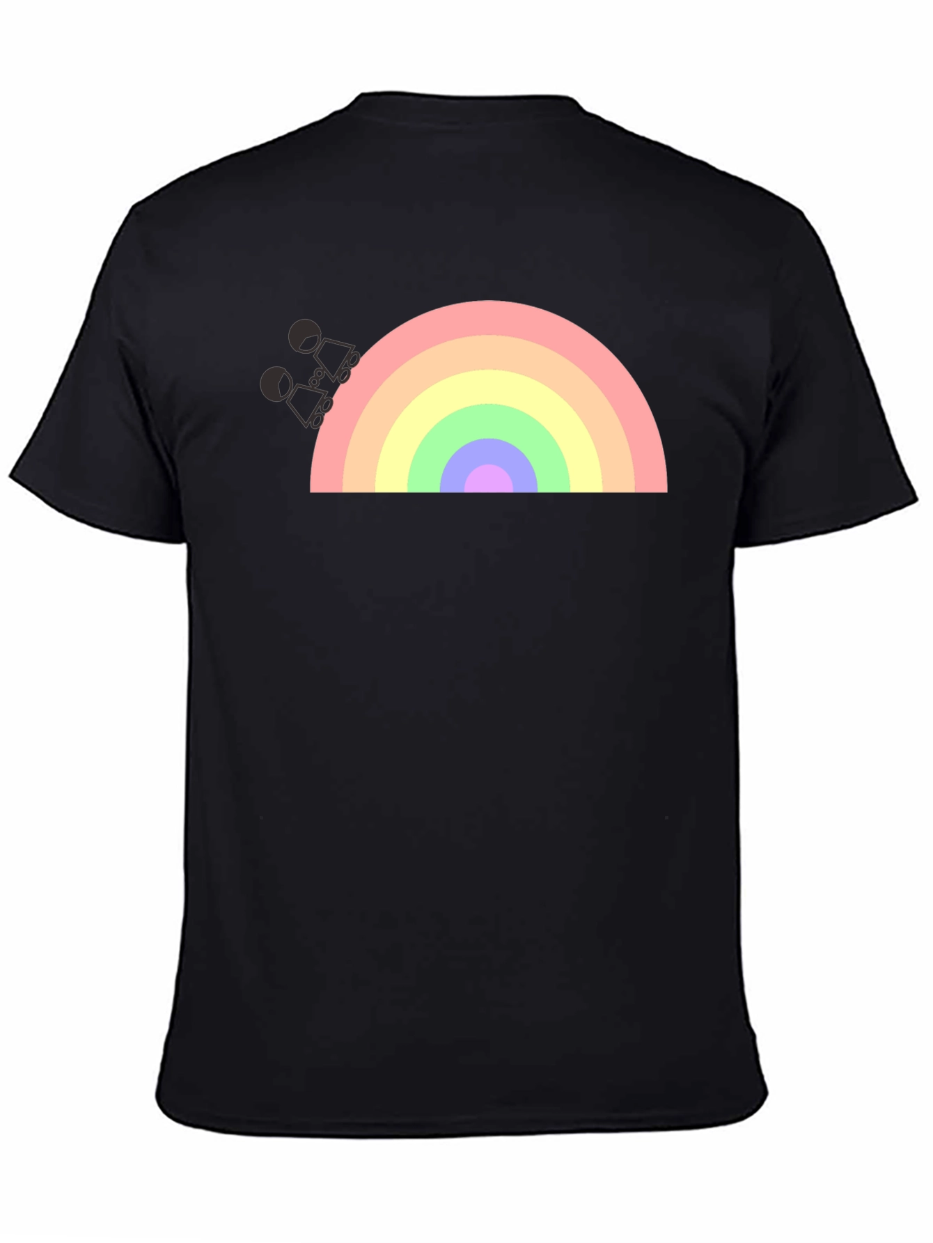 Rainbow Graphic T-Shirt - Black Cotton Blend