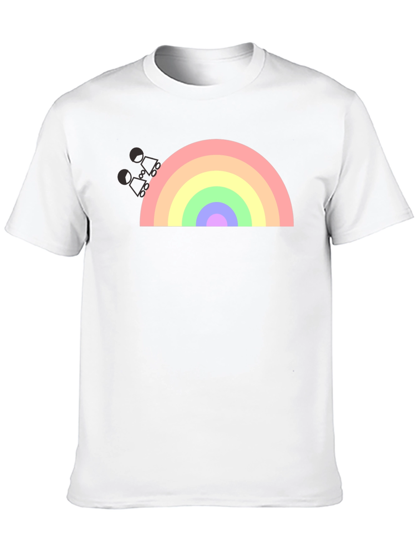 Rainbow Graphic T-Shirt - Black Cotton Blend