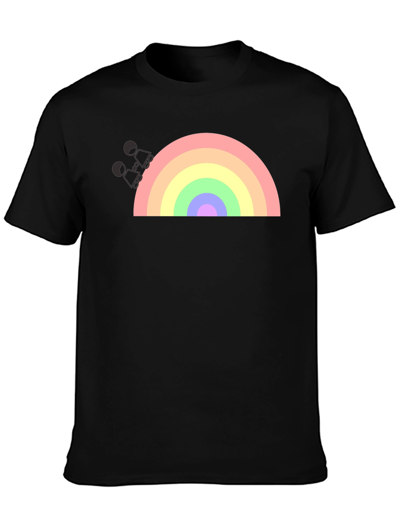 Rainbow Graphic T-Shirt - Black Cotton Blend
